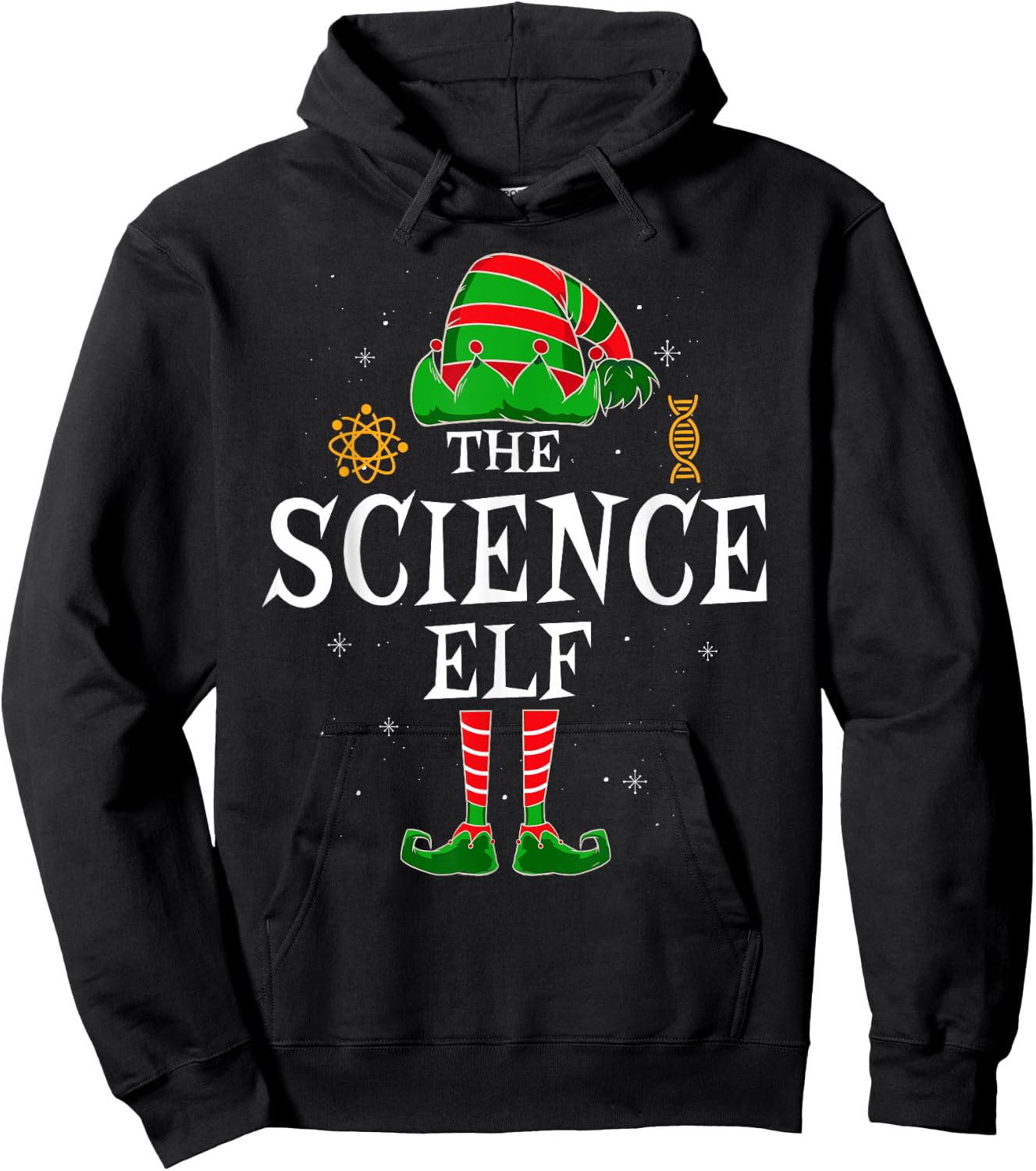 Science Elf Group Matching Family Christmas Scientist Funny Hoodie - Hoodie | Black