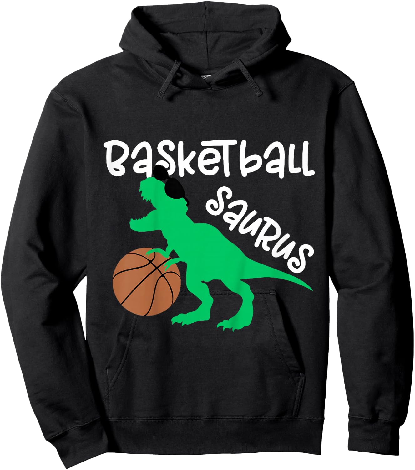 Toddler Basketball Dinosaur for Boys and Girls Dino Lover Hoodie - Hoodie | Black