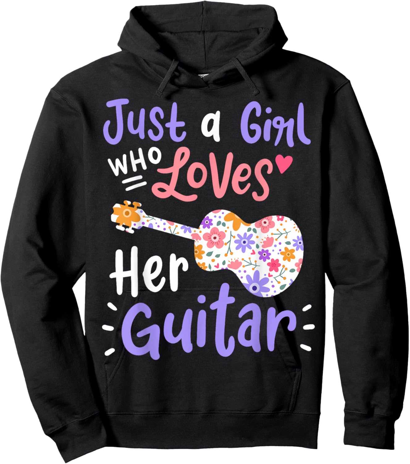Guitar Guitarist Just A Girl Who Loves Her Guitar Gift Hoodie - Hoodie | Black