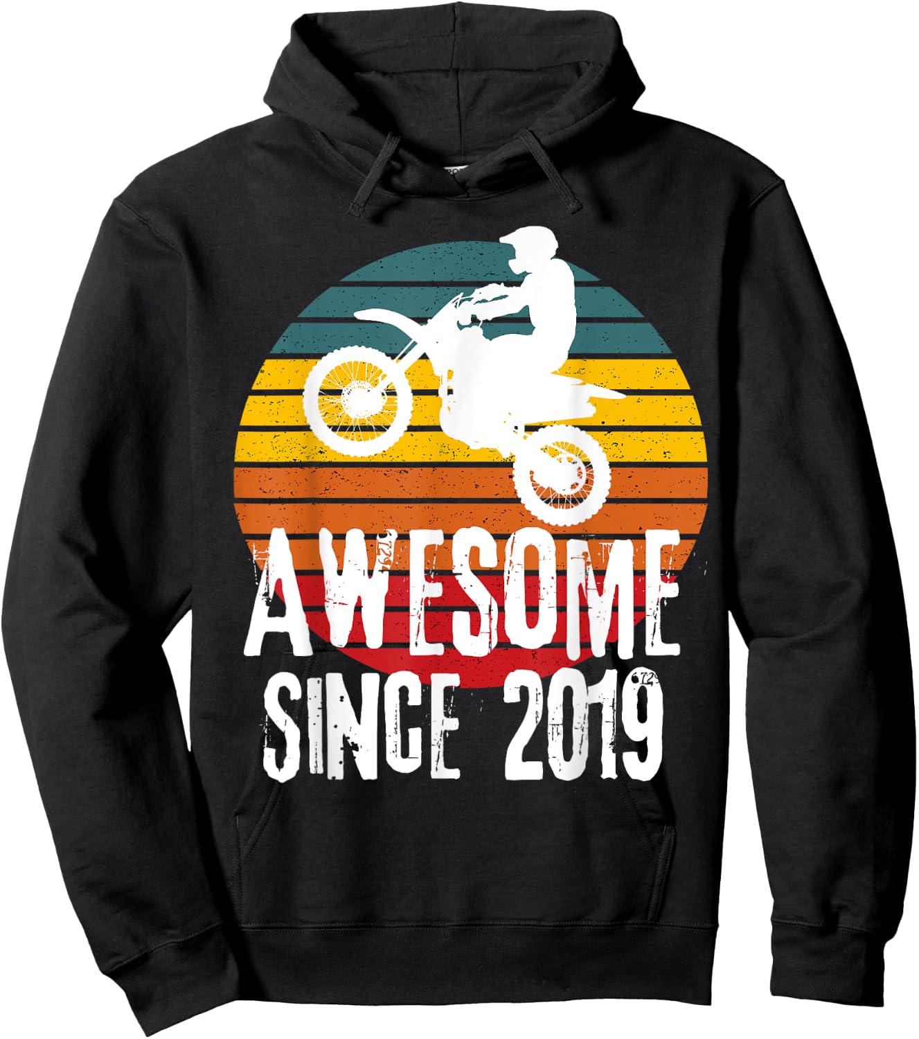 Awesome Since 2019 Retro Motorcycle Dirt bike Boy's Birthday Hoodie - Hoodie | Black