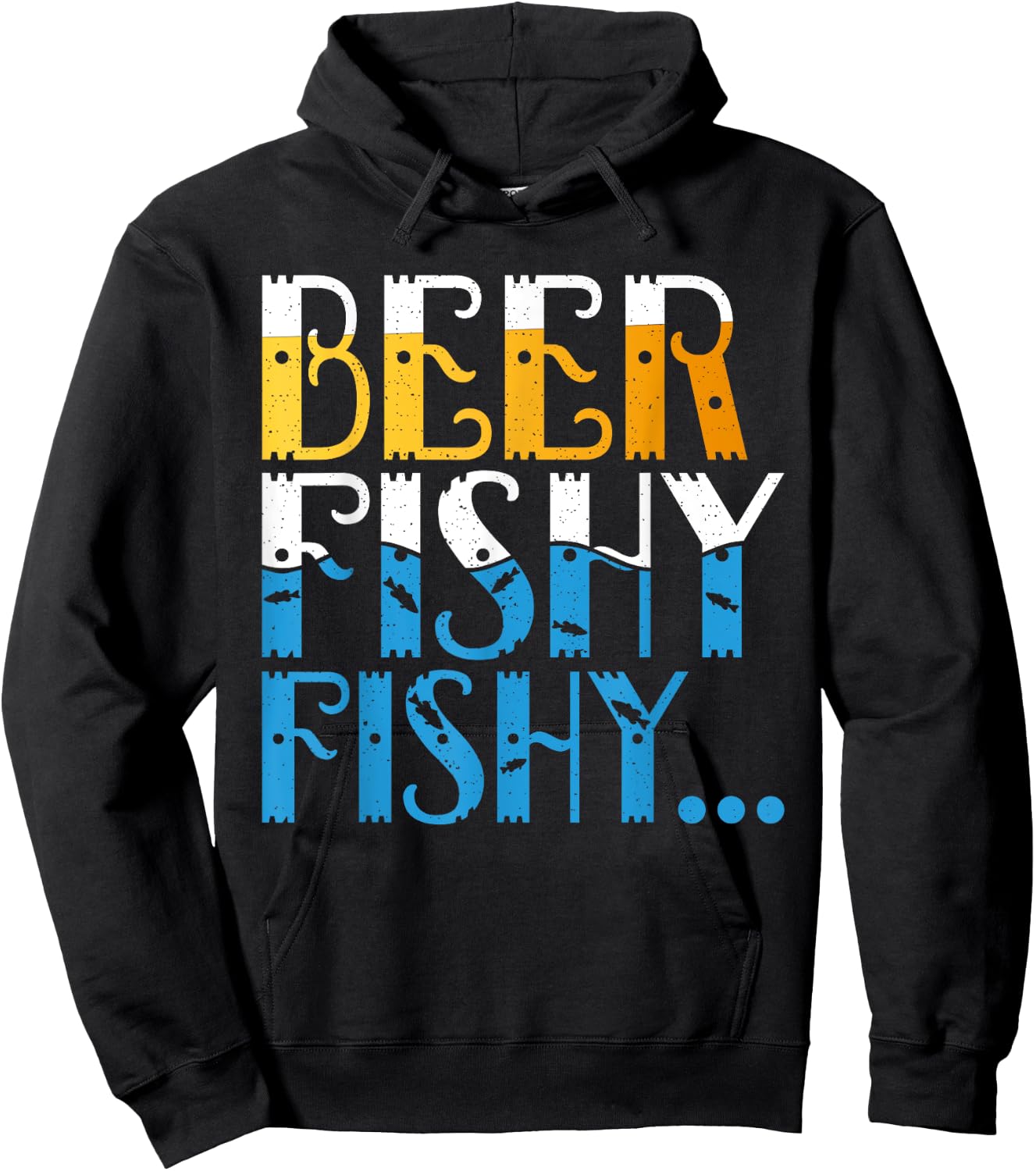 Beer Fishy Fishy Angling Hunting Fishing Hoodie - Hoodie | Black