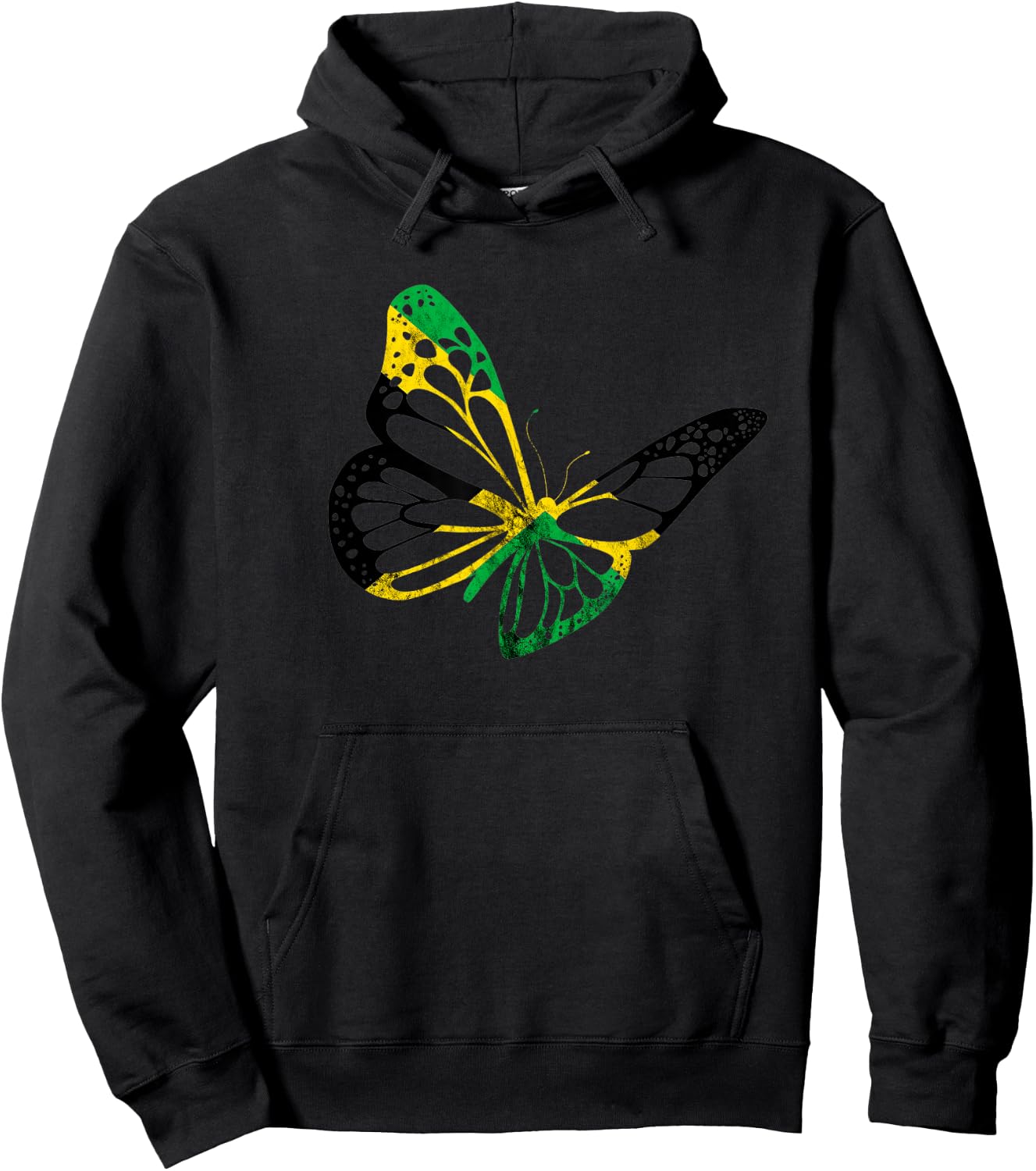 Jamaica Butterfly Jamaican Pride Roots Of Carribean Hoodie - Hoodie | Black