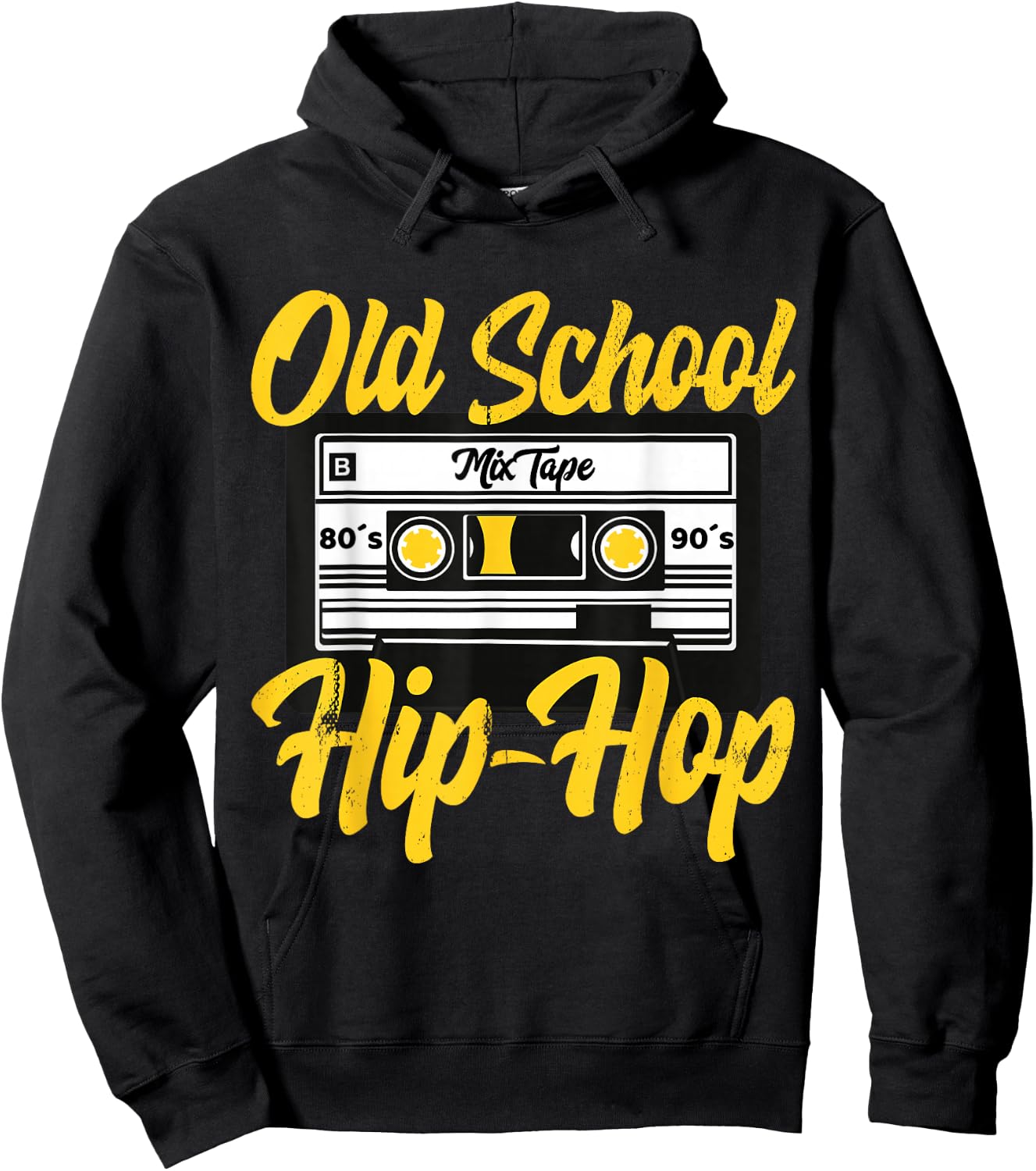 Cool Retro Old School Hip Hop 80s 90s Mixtape Cassette Hoodie - Hoodie | Black