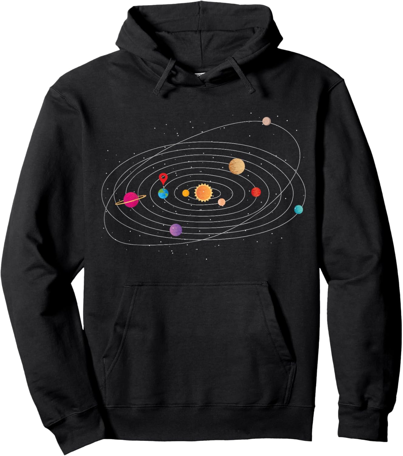 Solar System Science Education Space Men Women Kids Gift Hoodie - Hoodie | Black