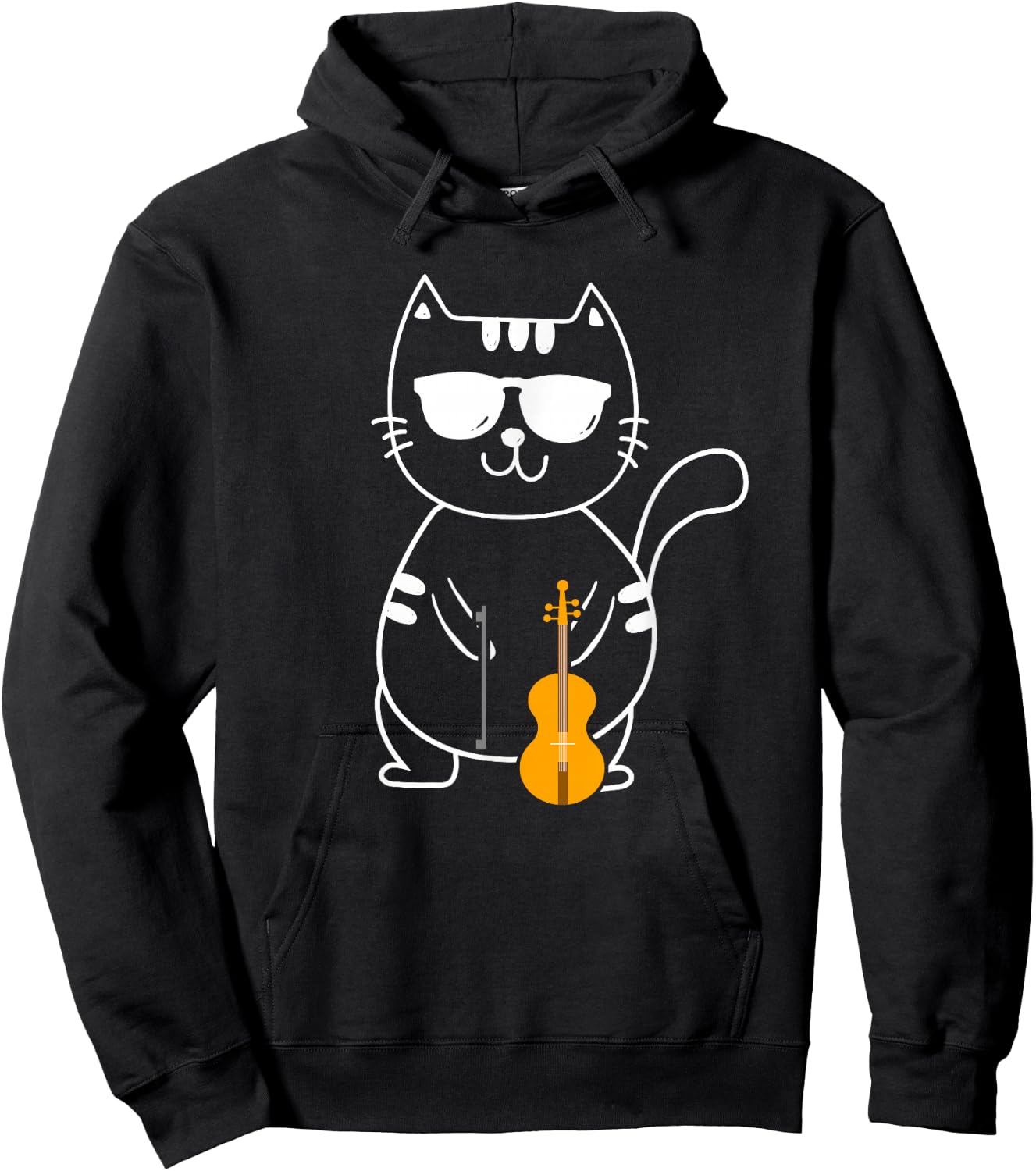 Violin Cat - Fiddle Player Orchestra Violinist Violoin Hoodie - Hoodie | Black