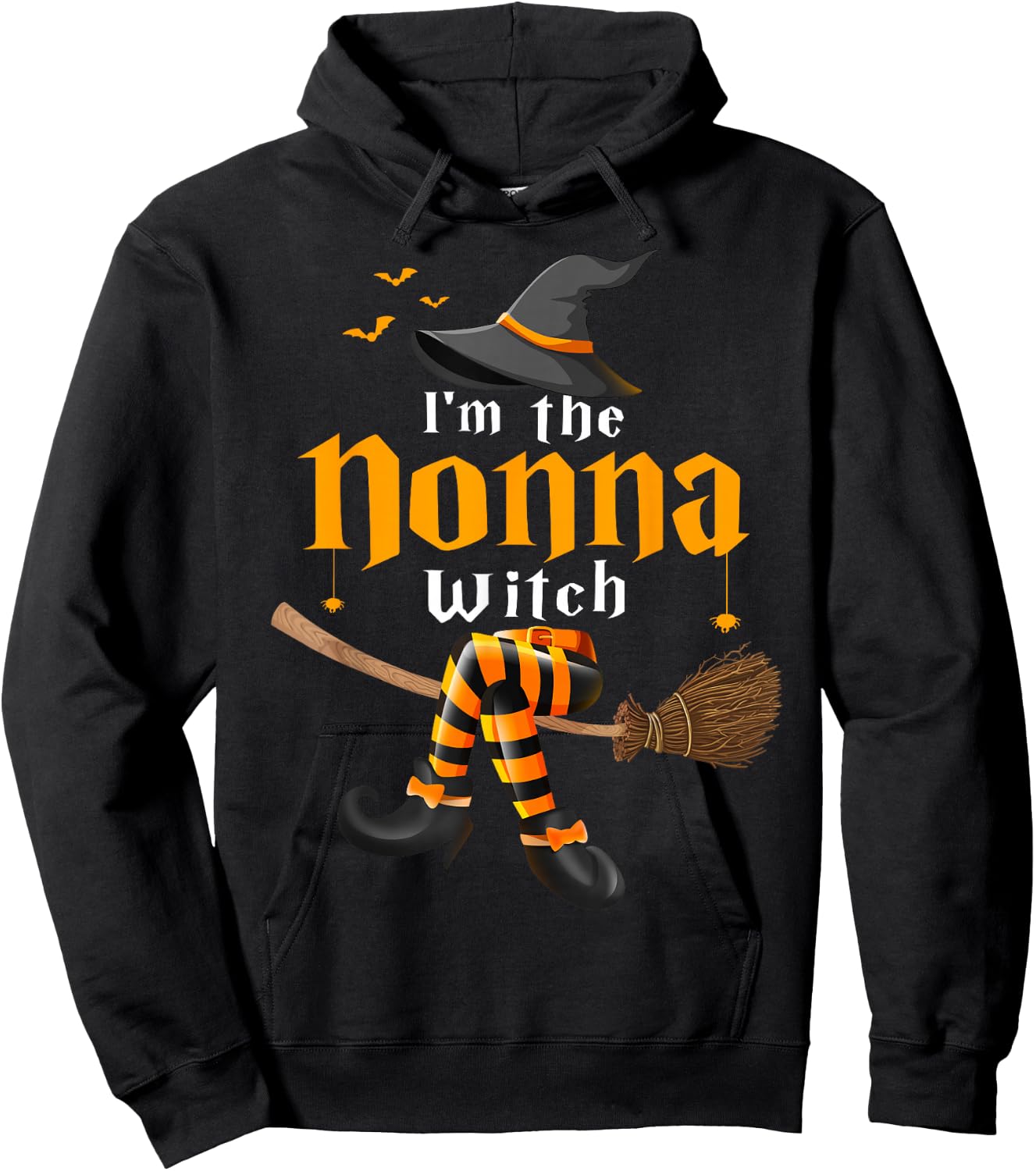 I’m The Nonna Witch Family Funny Halloween Costume Hoodie - Hoodie | Black