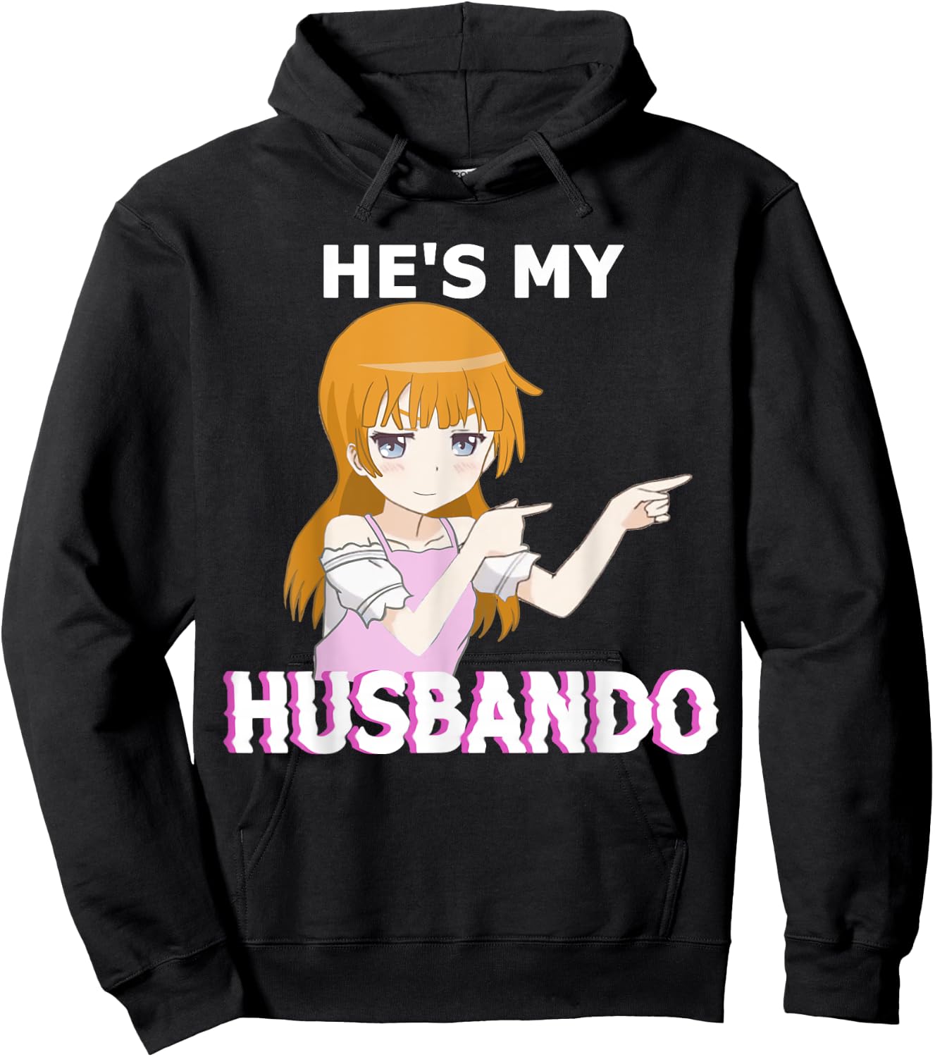 He's my Husbando She's my Waifu Anime Manga Couple Matching Hoodie - Hoodie | Black