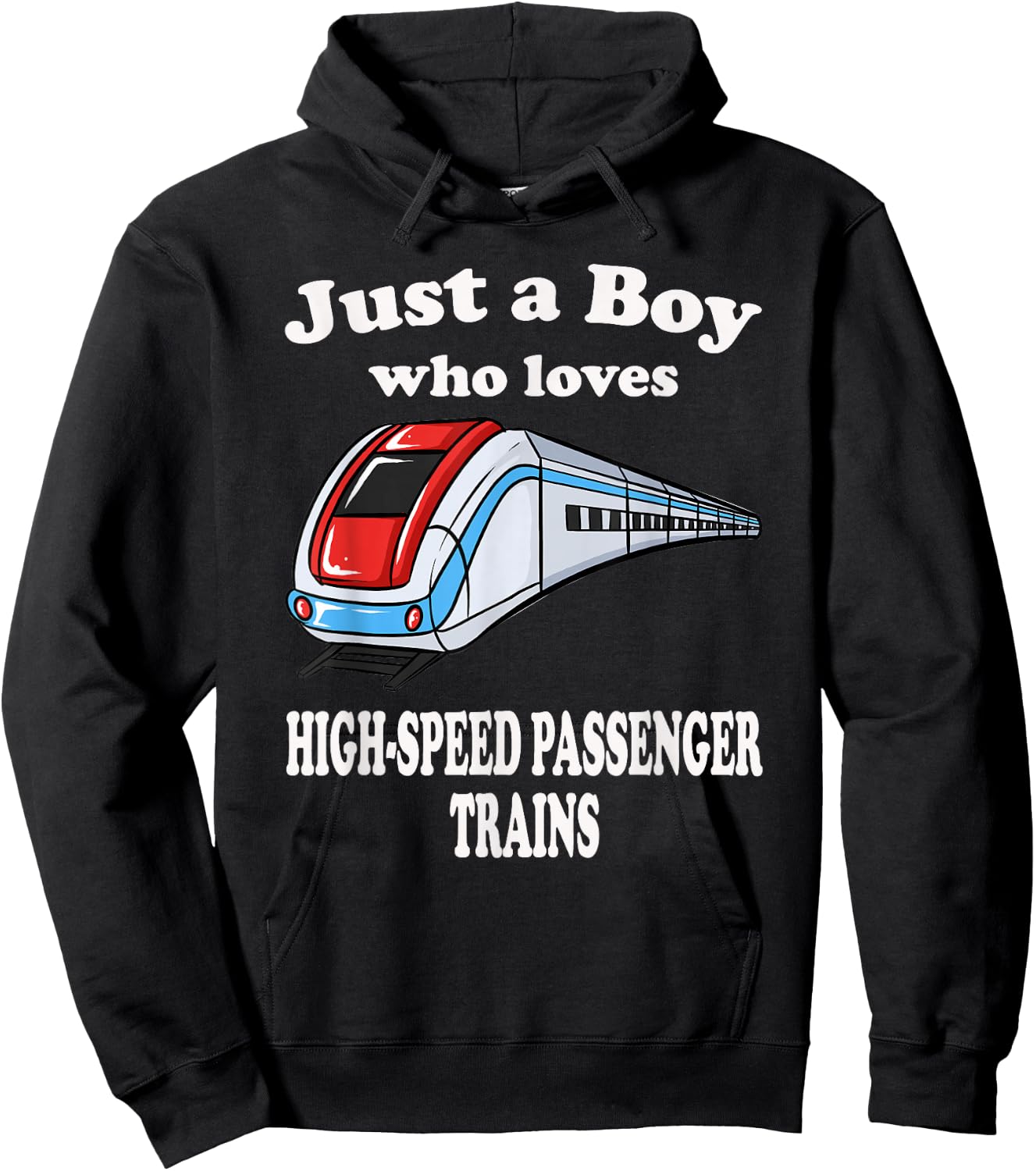 Just A Boy Who Loves High Speed Passenger Trains Play Train Hoodie - Hoodie | Black