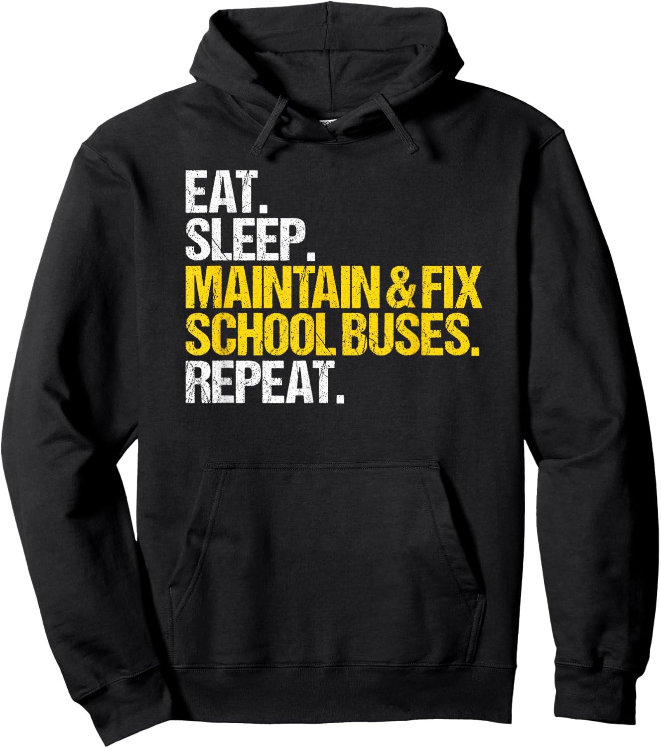 School Bus Maintenance Eat Sleep School Bus Mechanic Hoodie - Hoodie | Black