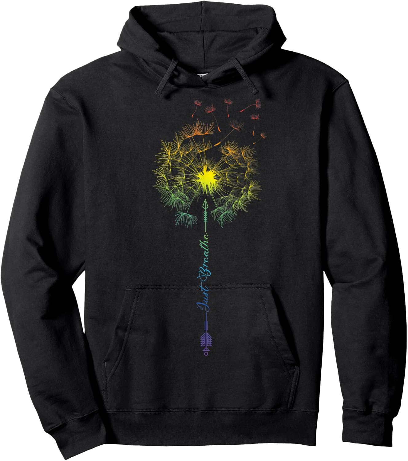 Cute Just Dandelion Tattoodesign Arrows Breathe Rainbow Blow Men Women Hoodie - Hoodie | Black