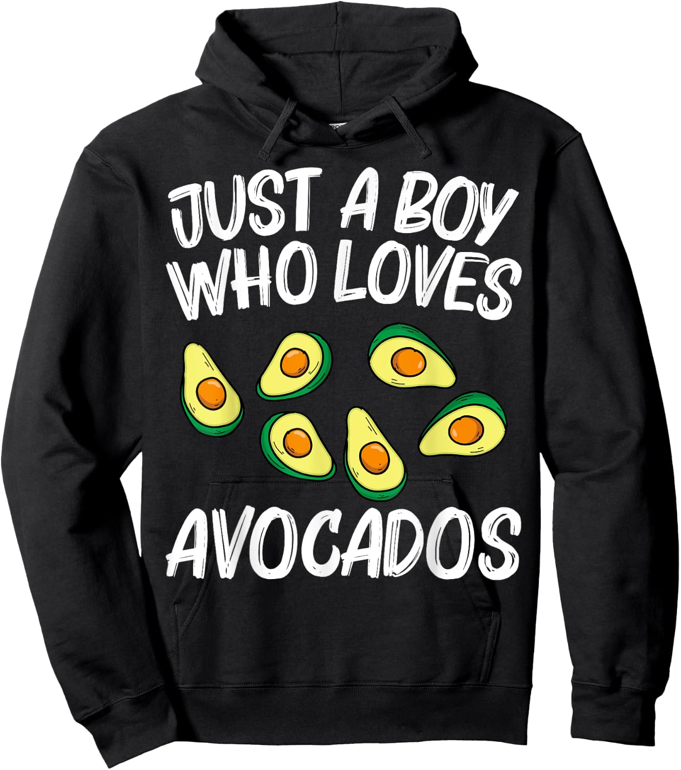 Funny Avocado For Boys Kids Pear Guac Avocados Mexican Fruit Hoodie - Hoodie | Black