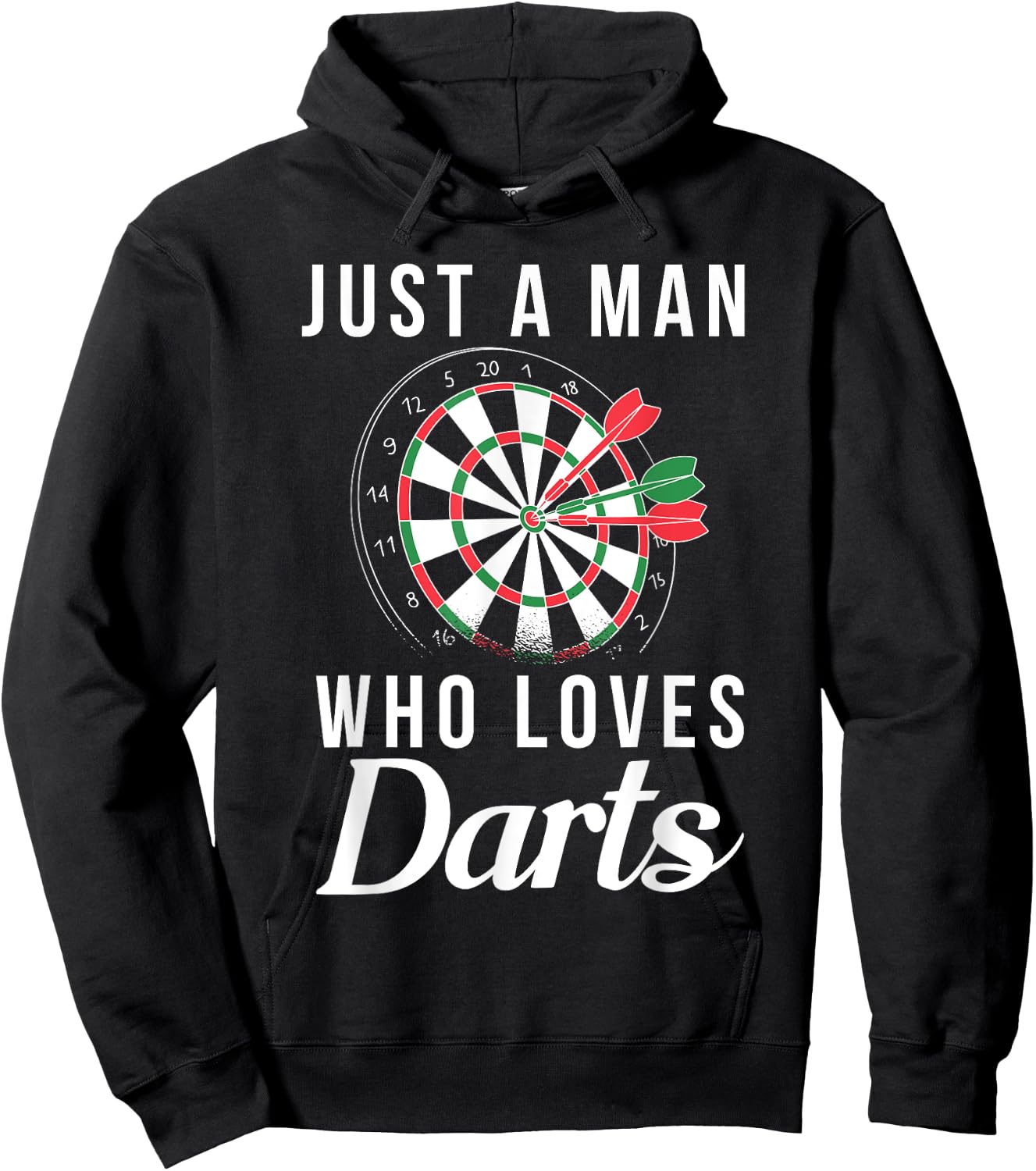 Just a Man who loves Darts Pub Dart Player Hoodie - Hoodie | Black