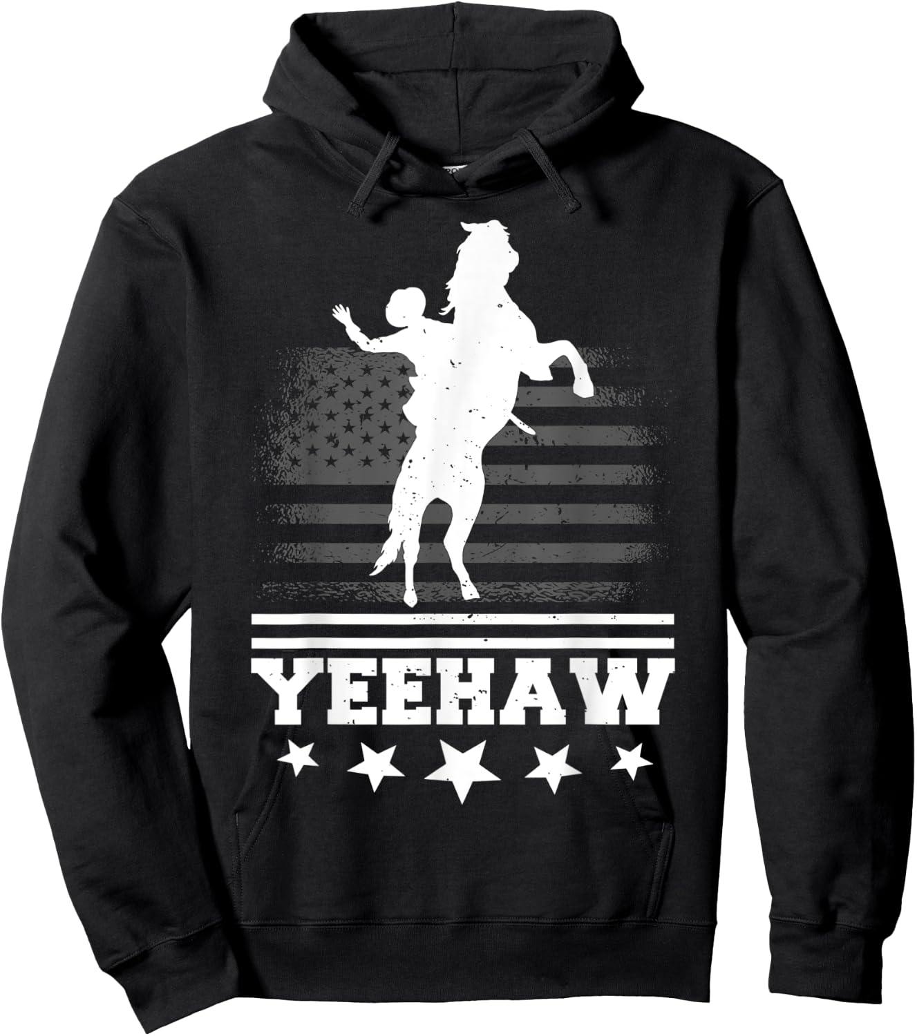 Yeehaw Cowboy Rodeo Horse Bull Riding Women Kids Hoodie - Hoodie | Black
