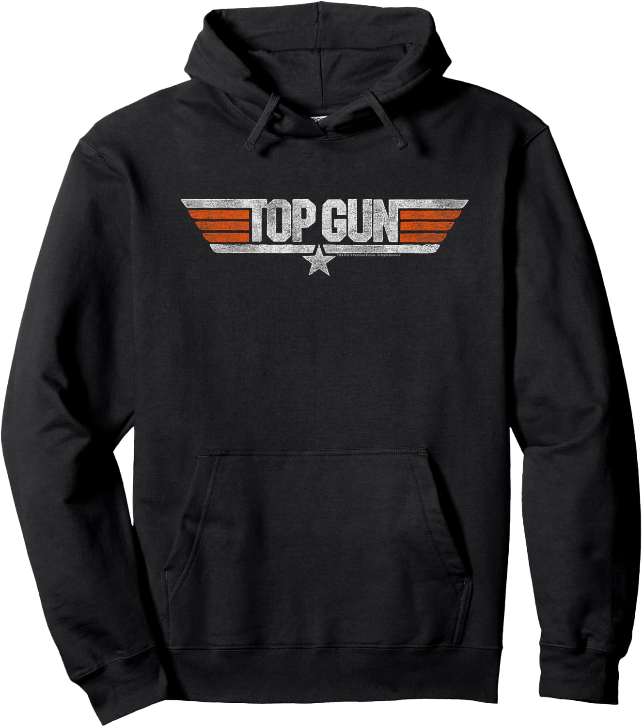 Top Gun Distressed Logo Hoodie - Hoodie | Black