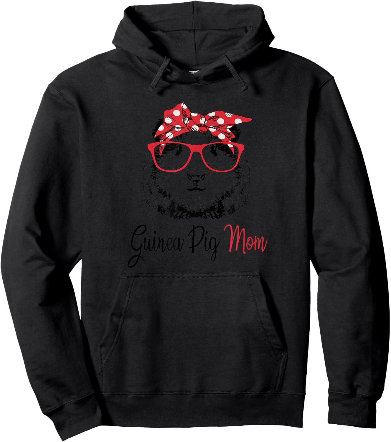& Girls Kids Cute Wheek Lover Mama Guinea Pig Mom Hoodie - Hoodie | Black