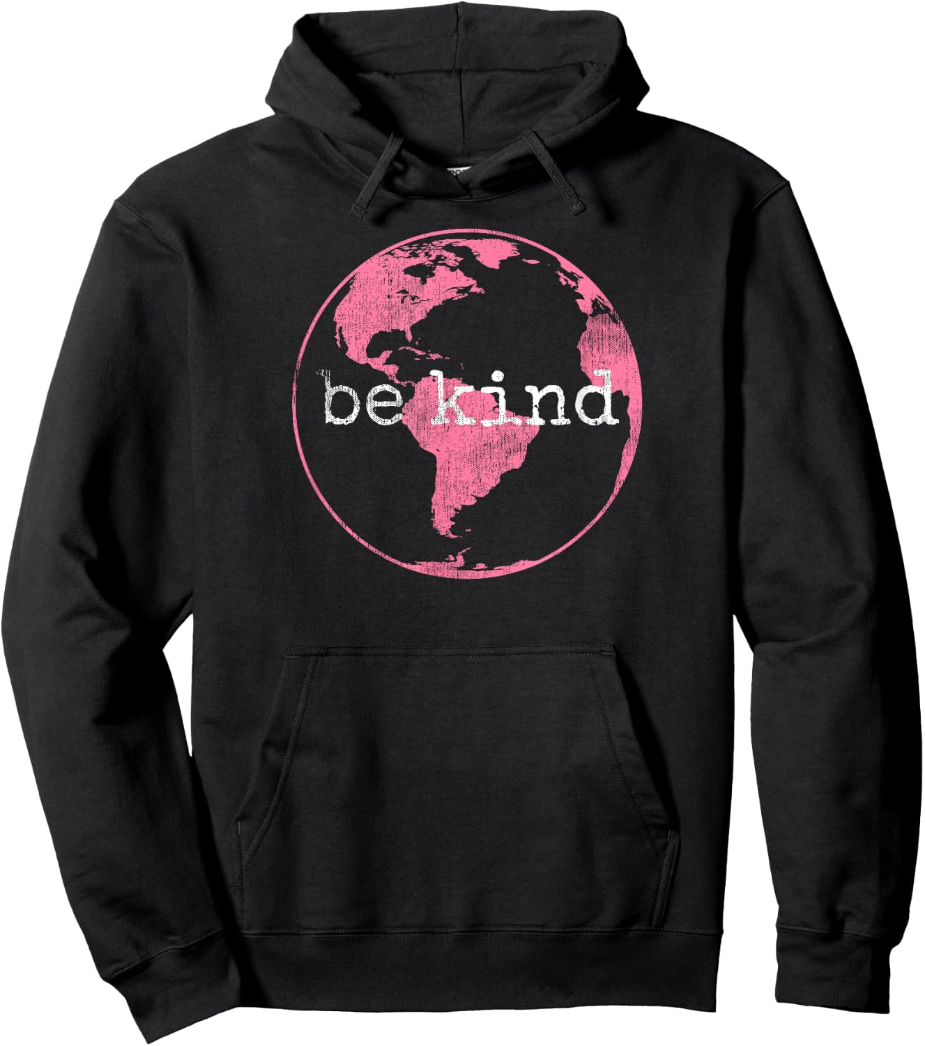 Vintage Be Kind Pink Earth Day Hoodie - Hoodie | Black