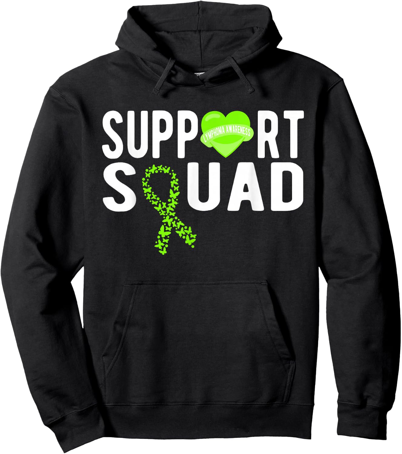 Lymphoma Awareness Support Squad Hoodie - Hoodie | Black