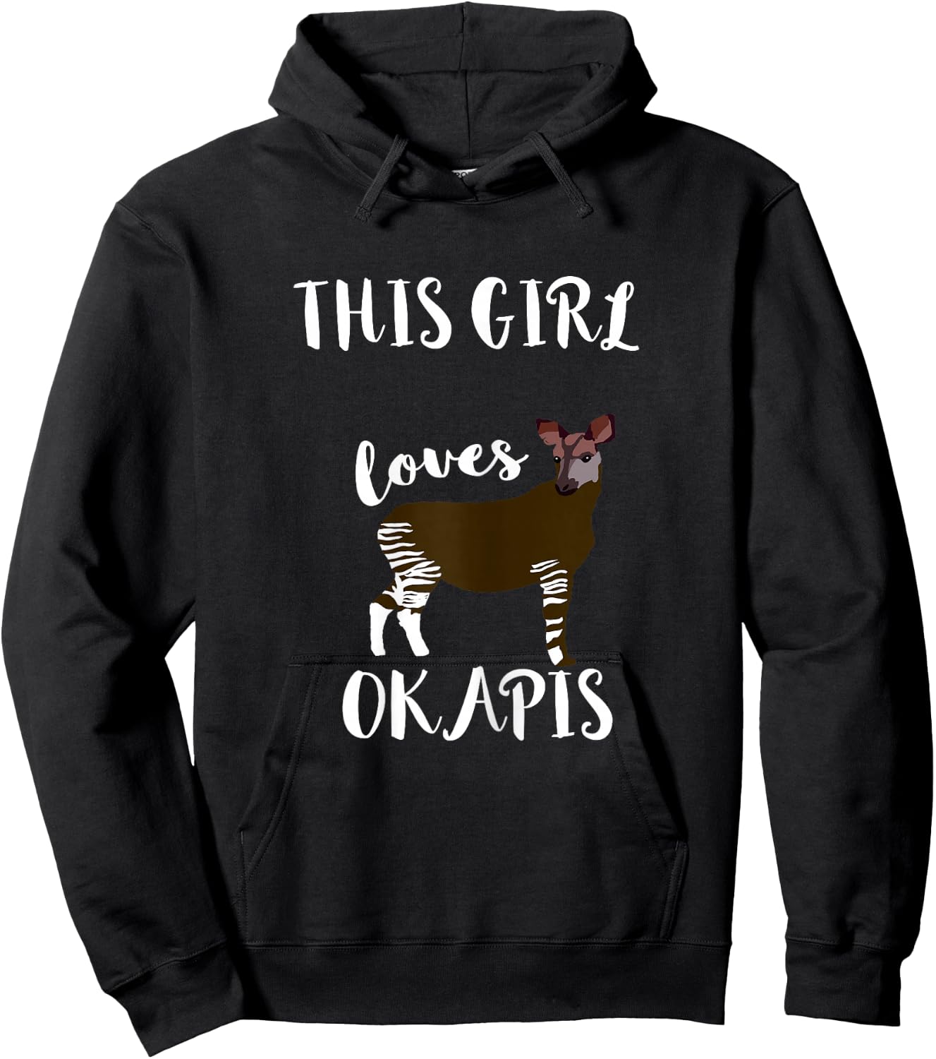 Okapi Forest Congolese Zebra Giraffe This Girl Loves Okapis Hoodie - Hoodie | Black