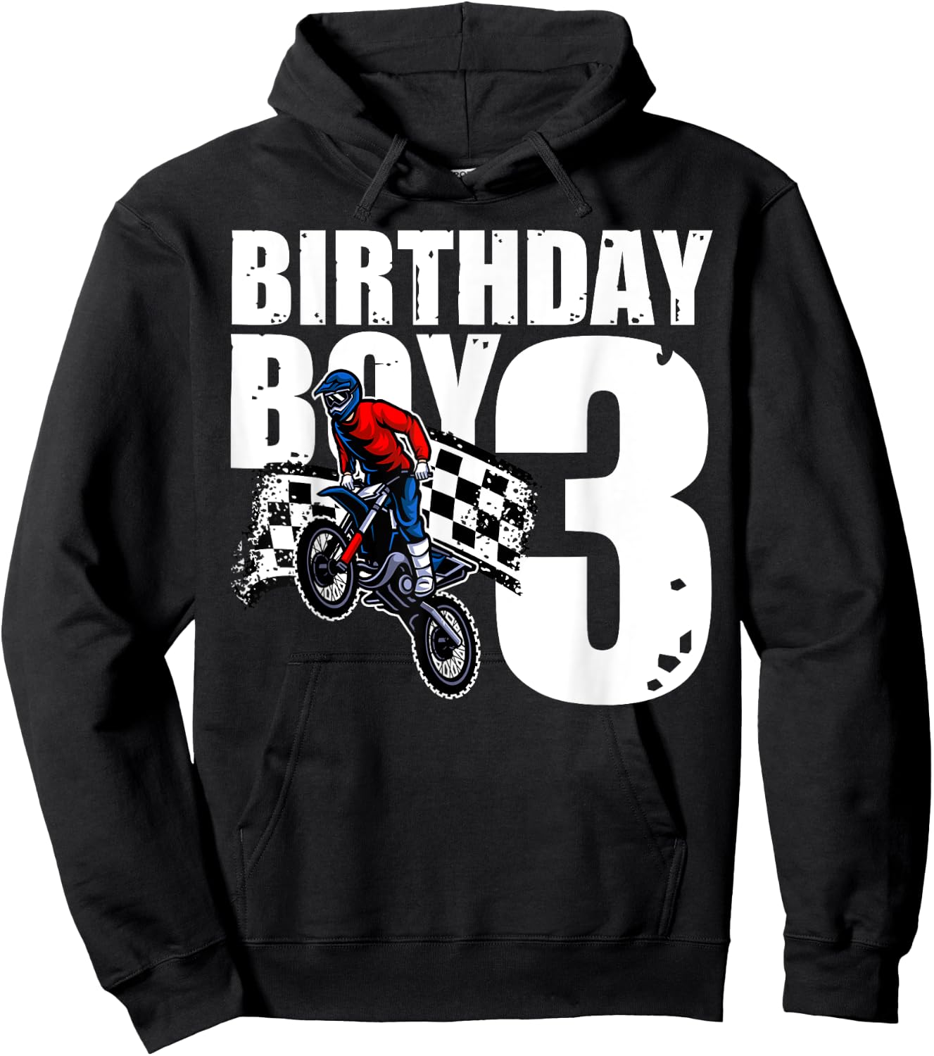 3 Years Old Birthday Boy Family Matching Motorcycle Biker Hoodie - Hoodie | Black