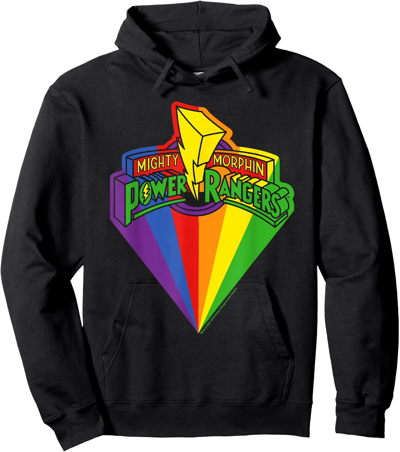 Power Rangers Rainbow Prism And Classic Logo Hoodie - Hoodie | Black