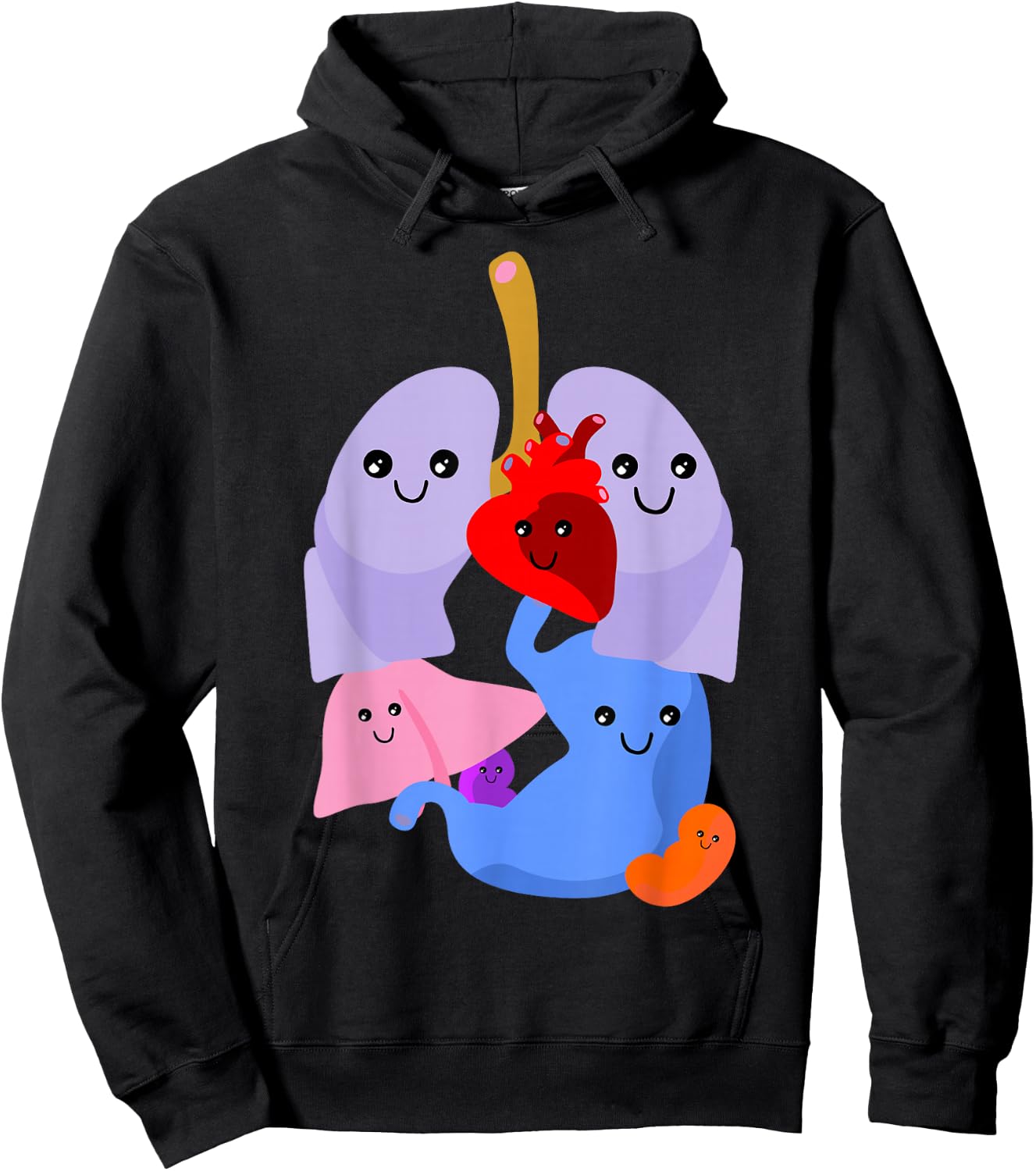 Anatomy Physiology Heart Lungs Vital Organs Illustration Hoodie - Hoodie | Black