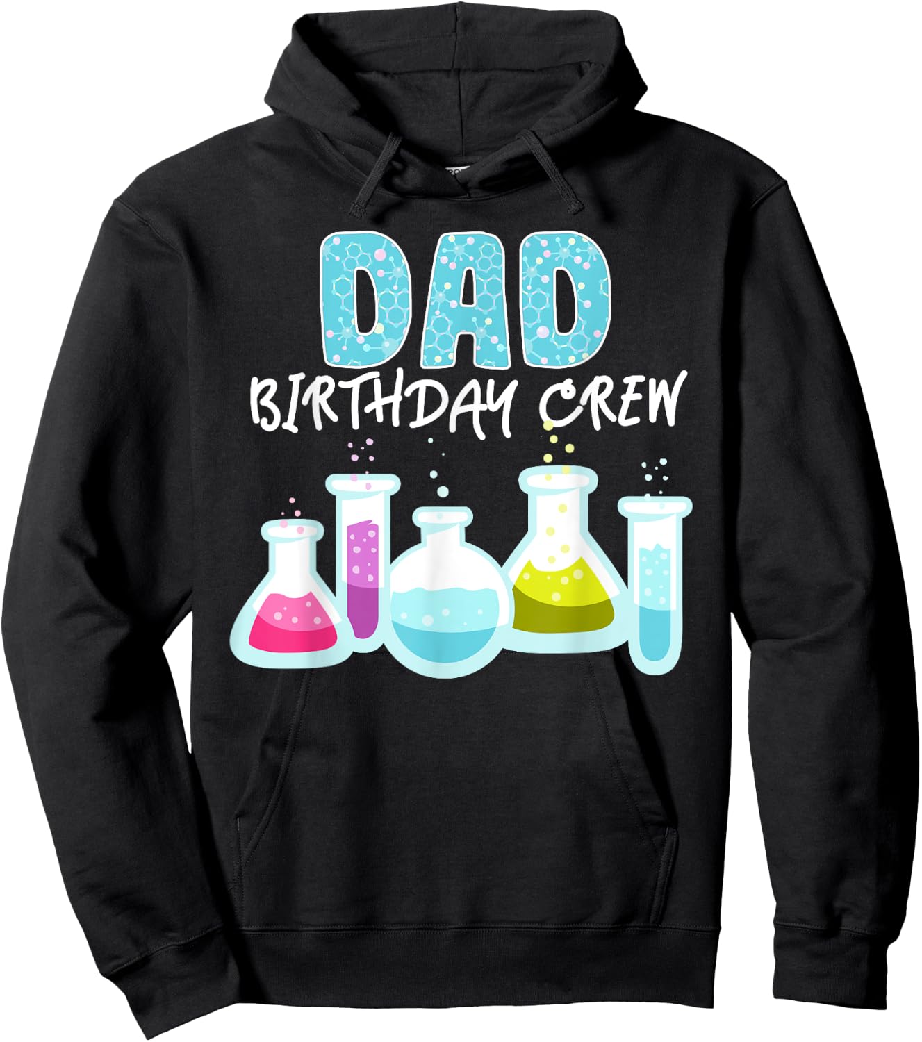 Dad Birthday Crew Science Theme Birthday Party Science Hoodie - Hoodie | Black