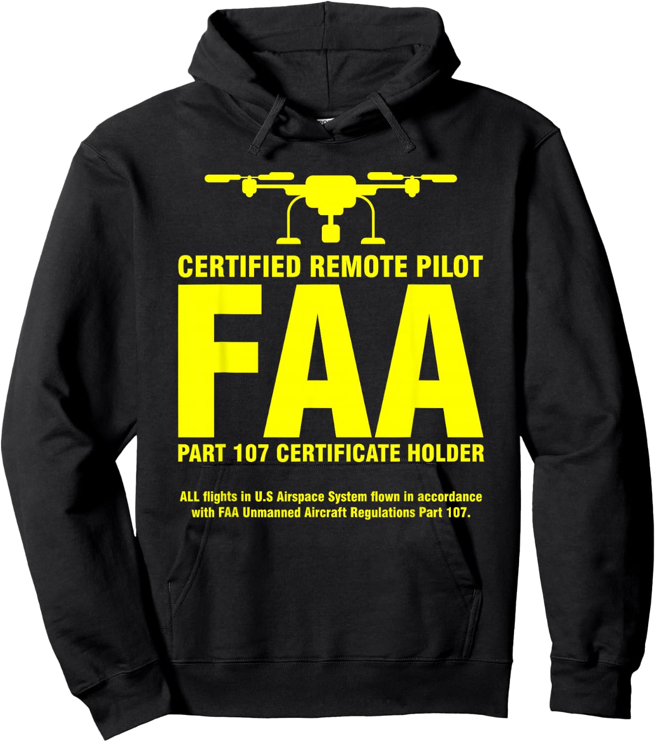 FAA Certified Drone Pilot | Funny Remote Pilots Small Hoodie - Hoodie | Black