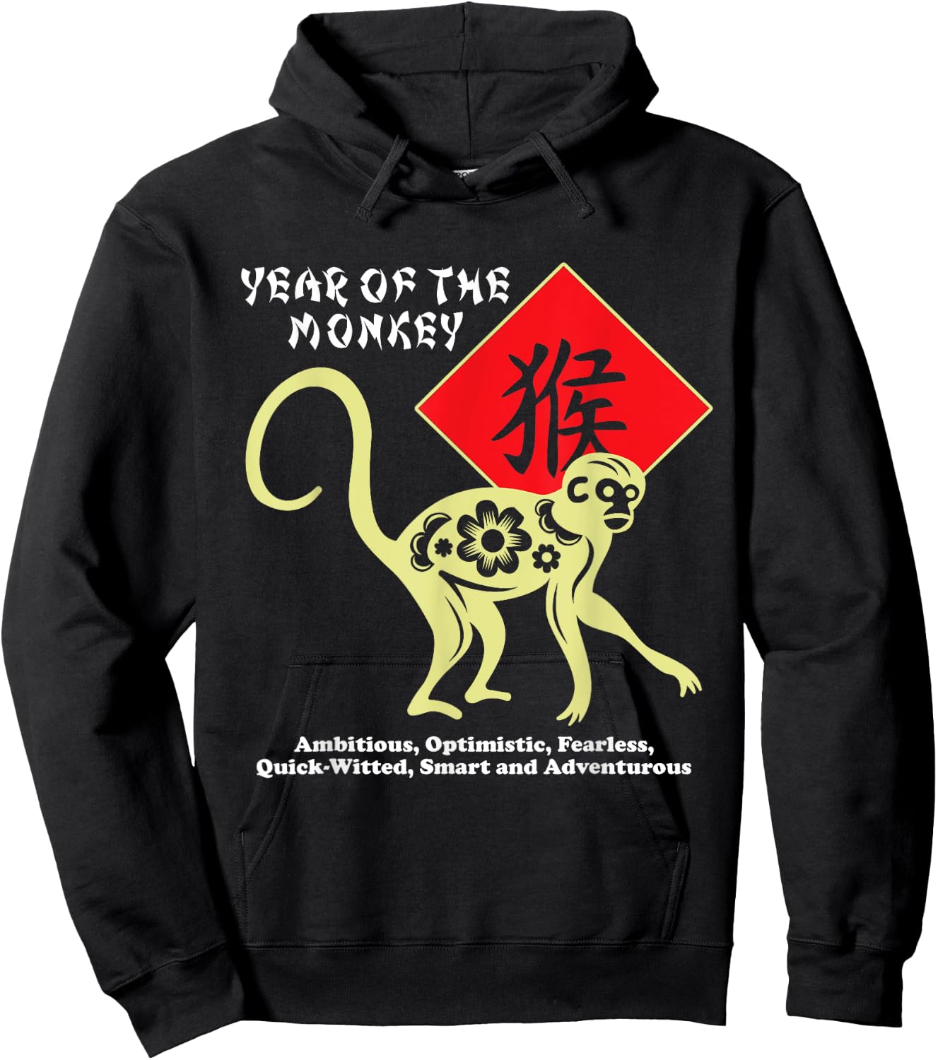 Year of The Monkey Chinese Zodiac Lunar New Year Men Women Hoodie - Hoodie | Black