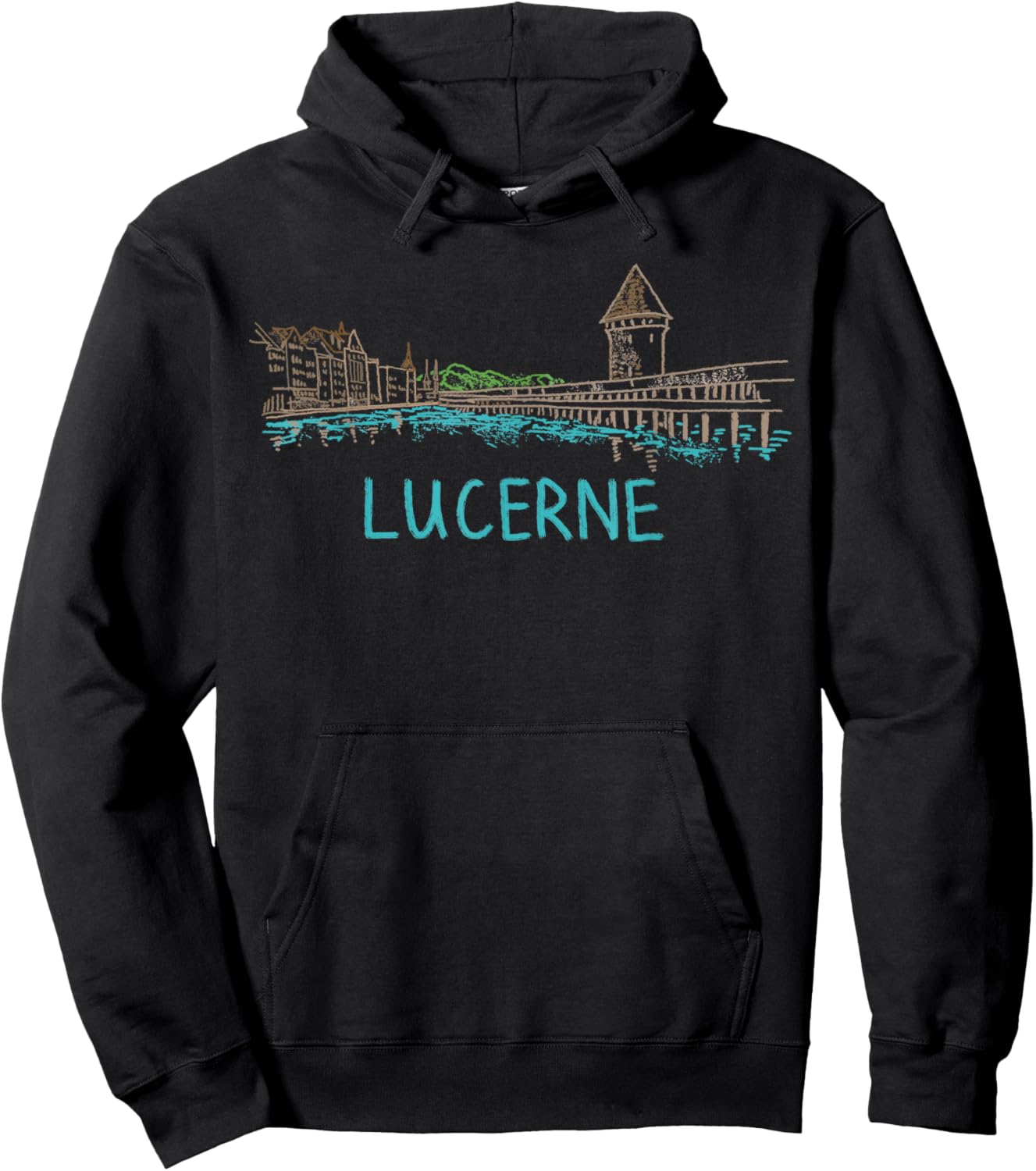 Lucerne Switzerland Art Gift Men Women Hoodie - Hoodie | Black