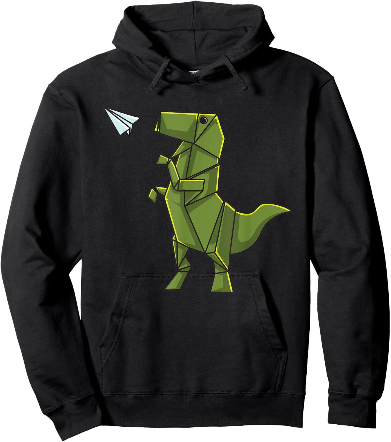 Origami Dinosaur Shirt - Origami T-Rex Flying Paper Airplane Hoodie - Hoodie | Black
