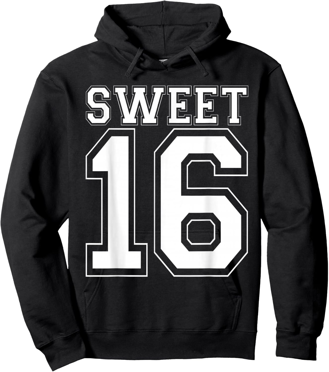 16th Birthday Gift Teen Sweet Sixteen 16 Varsity Hoodie - Hoodie | Black