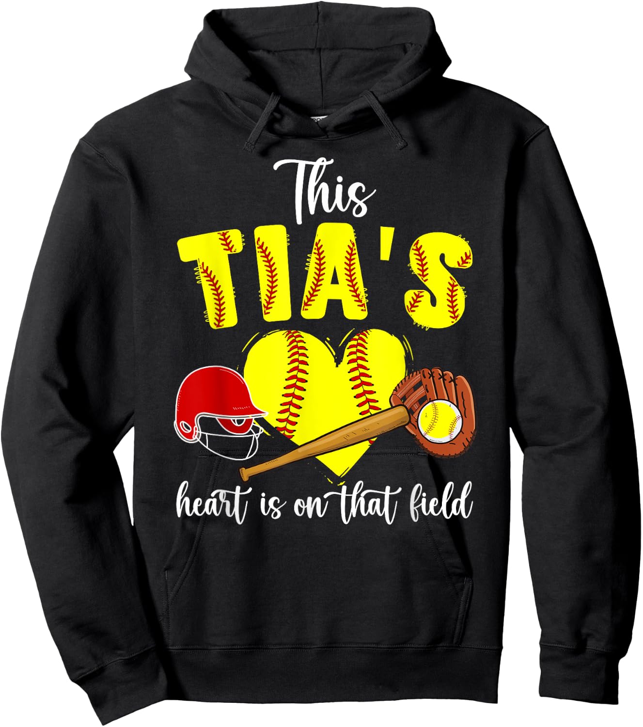 On That Field Softball Tia Of A Softball Player Tia Hoodie - Hoodie | Black