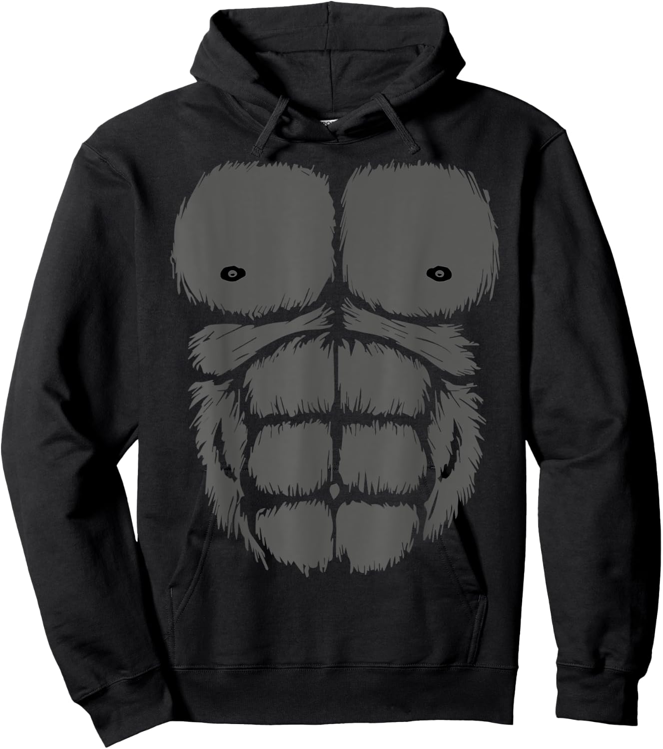 Gorilla Chest Belly Boy Girl Monkey Costume Kids Fancy Dress Hoodie - Hoodie | Black