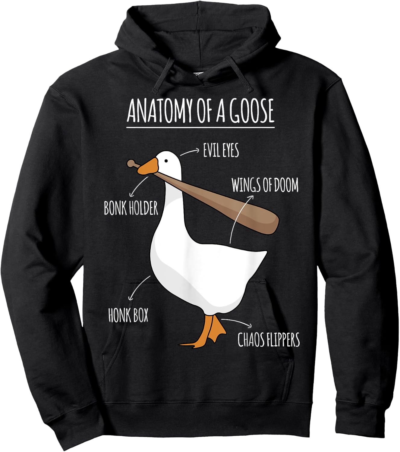 Anatomy of a Goose Meme Hoodie - Hoodie | Black