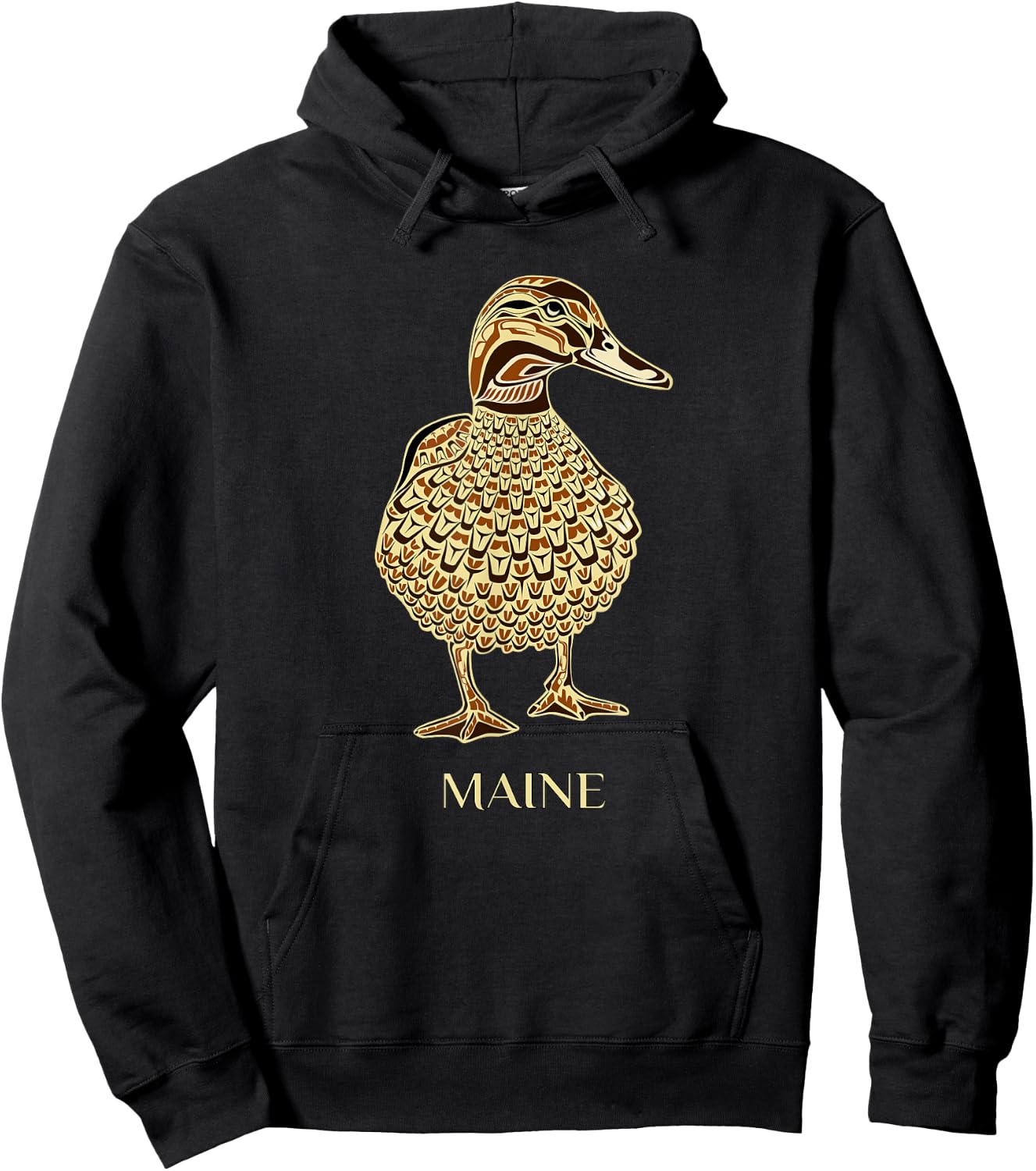 Maine Native American Mallard Duck Birdwatching Hoodie - Hoodie | Black