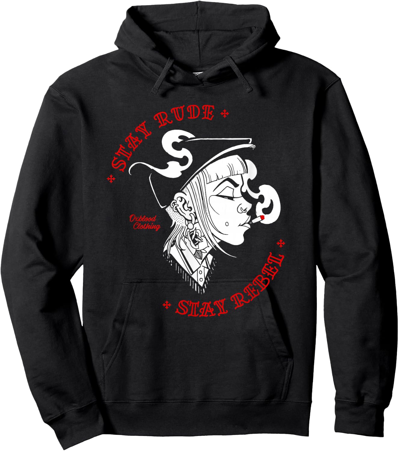 Stay Rude Stay Rebel Skinhead Girl Skinbyrd Ska Punk Hoodie - Hoodie | Black