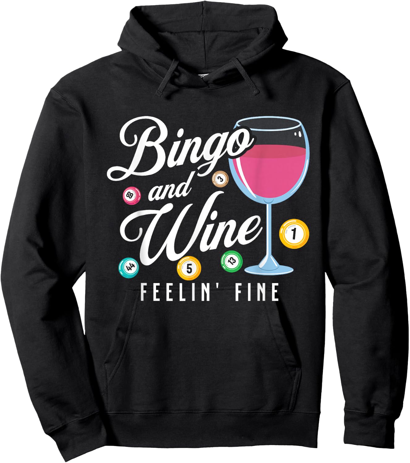 Funny Bingo and Wine Hoodie - Hoodie | Black