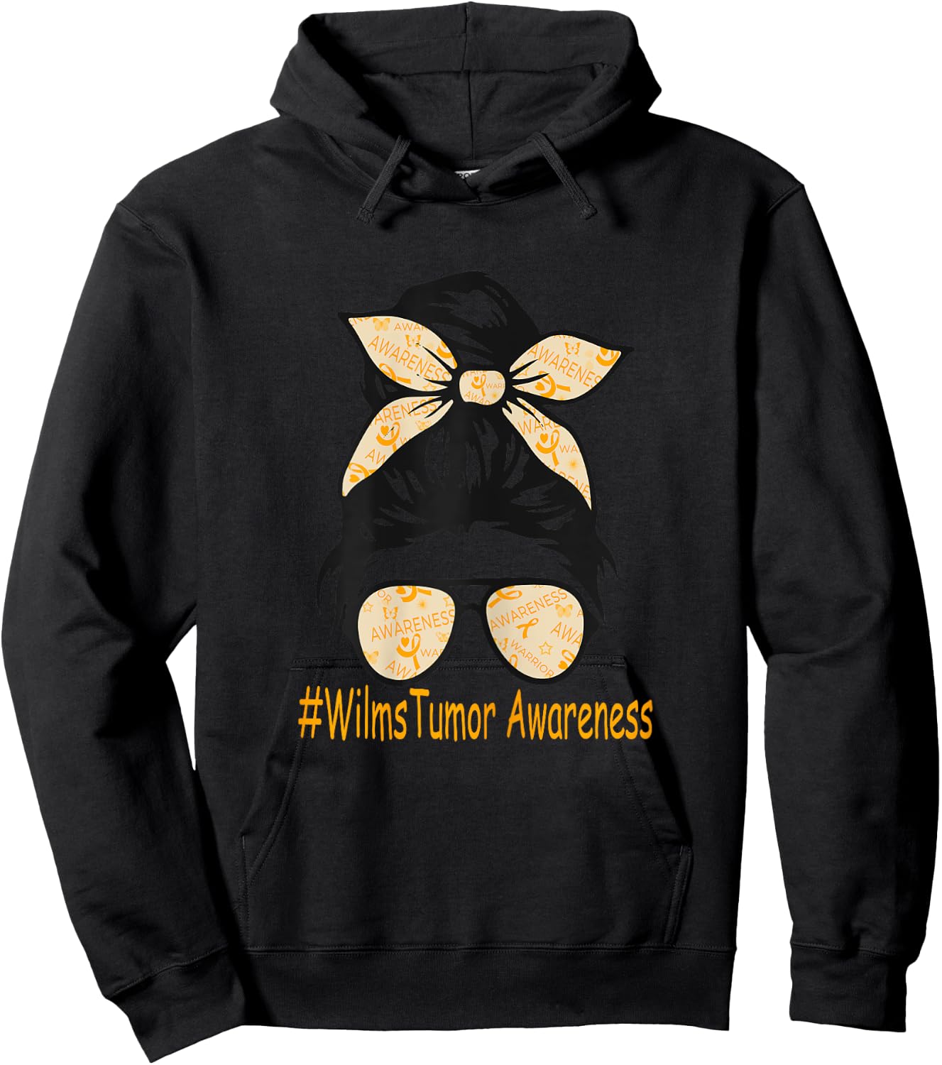 Wilms Tumor Awareness Messy Bun Hoodie - Hoodie | Black