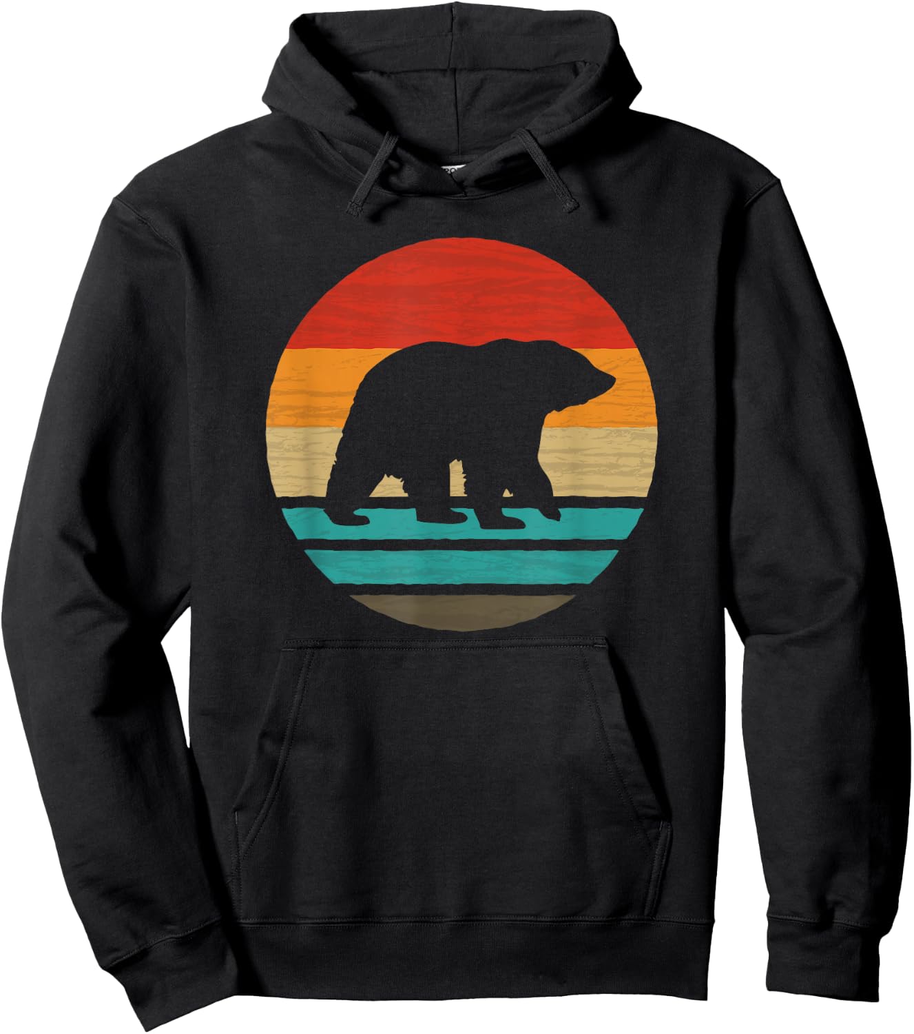 Bear Retro Style Vintage Hoodie - Hoodie | Black