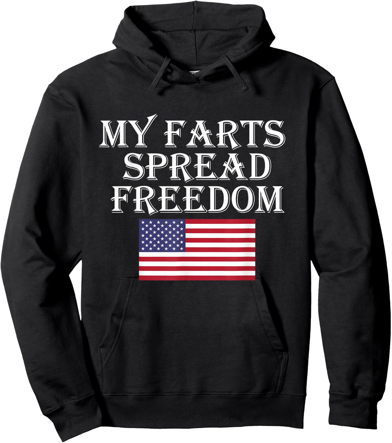 My Farts Spread Freedom Redneck Country Joke USA Flag Humor Hoodie - Hoodie | Black