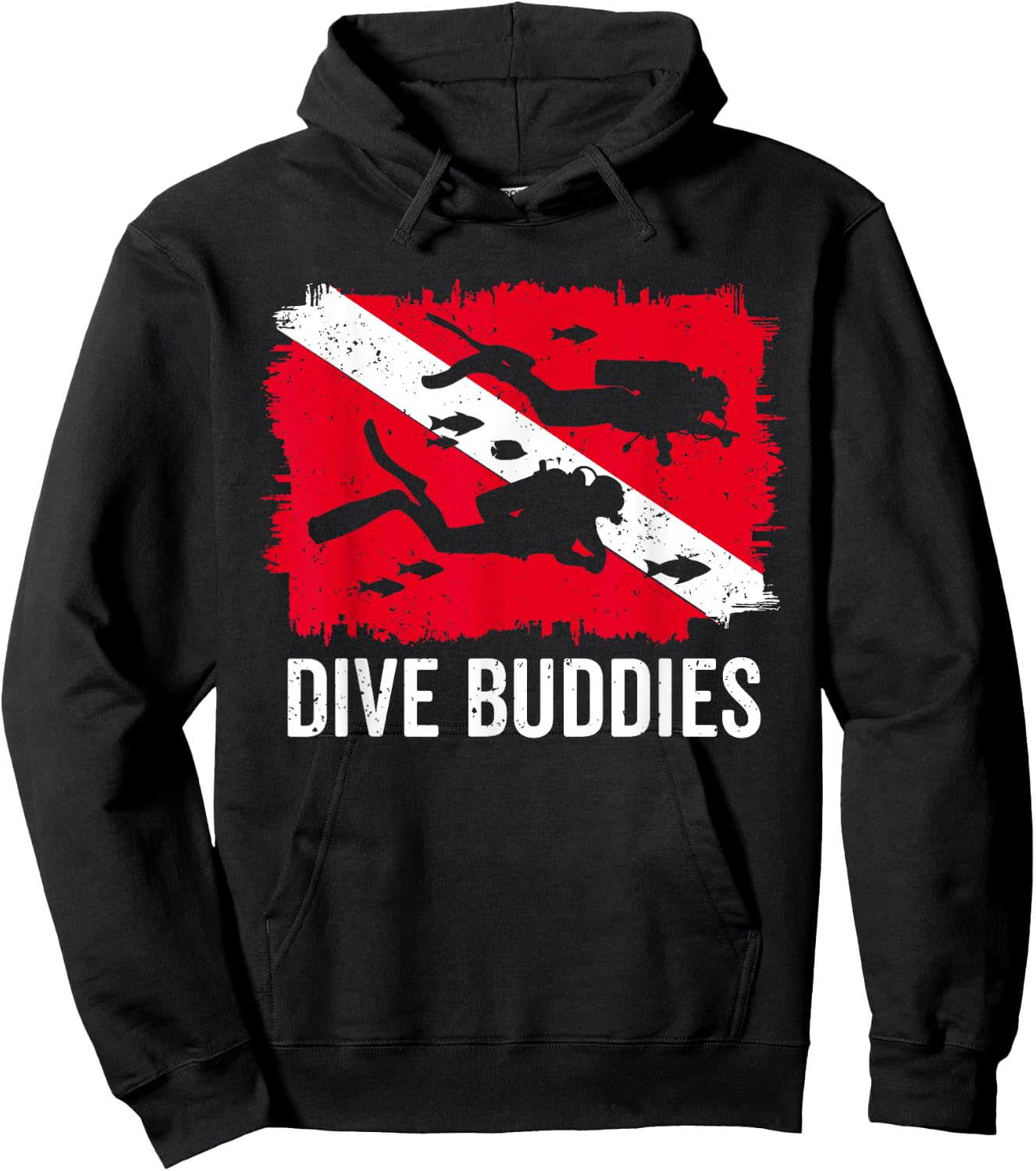 Scuba Diving Flag Shirts Men Women Dive Buddy Vintage Diving Hoodie - Hoodie | Black