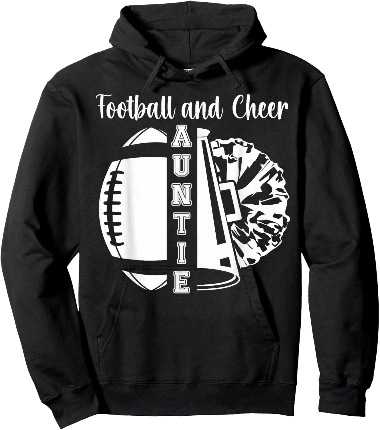Football And Cheer Aunt Of Cheerleader & Football Player Hoodie - Hoodie | Black