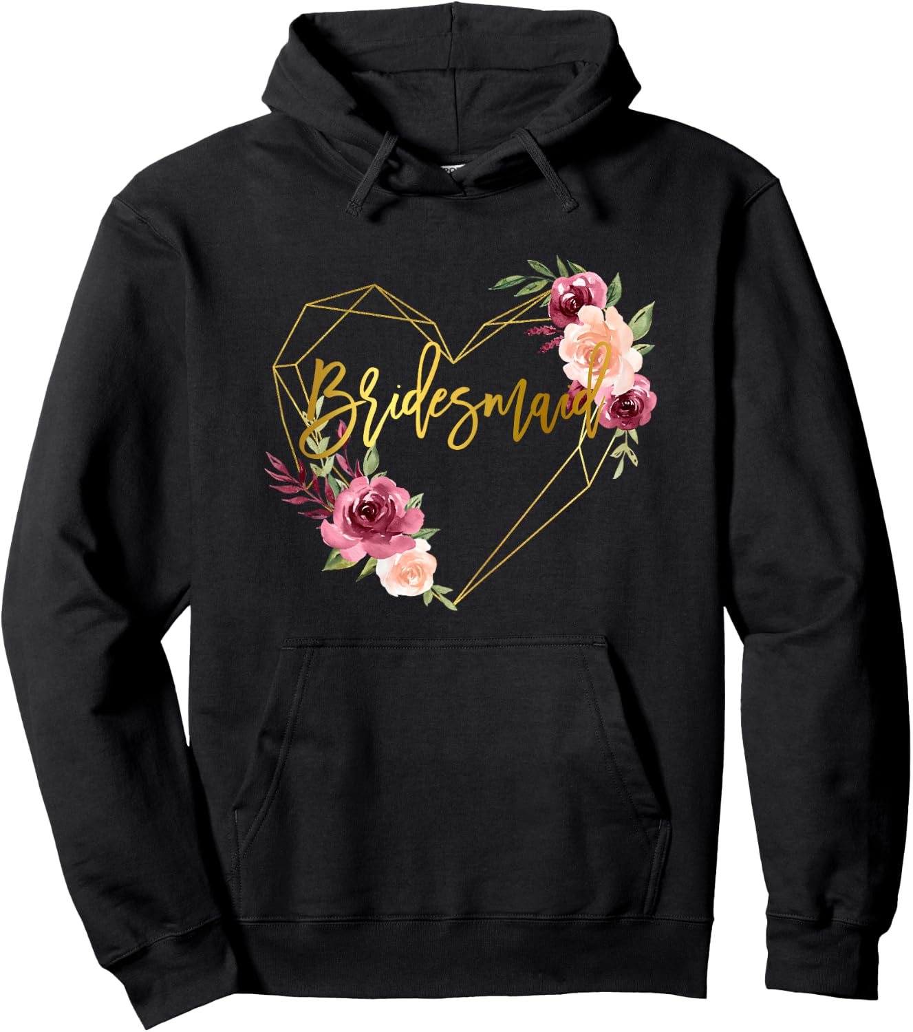 Bridesmaid Brides Best Friends Bridal Team Matching Floral Hoodie - Hoodie | Black