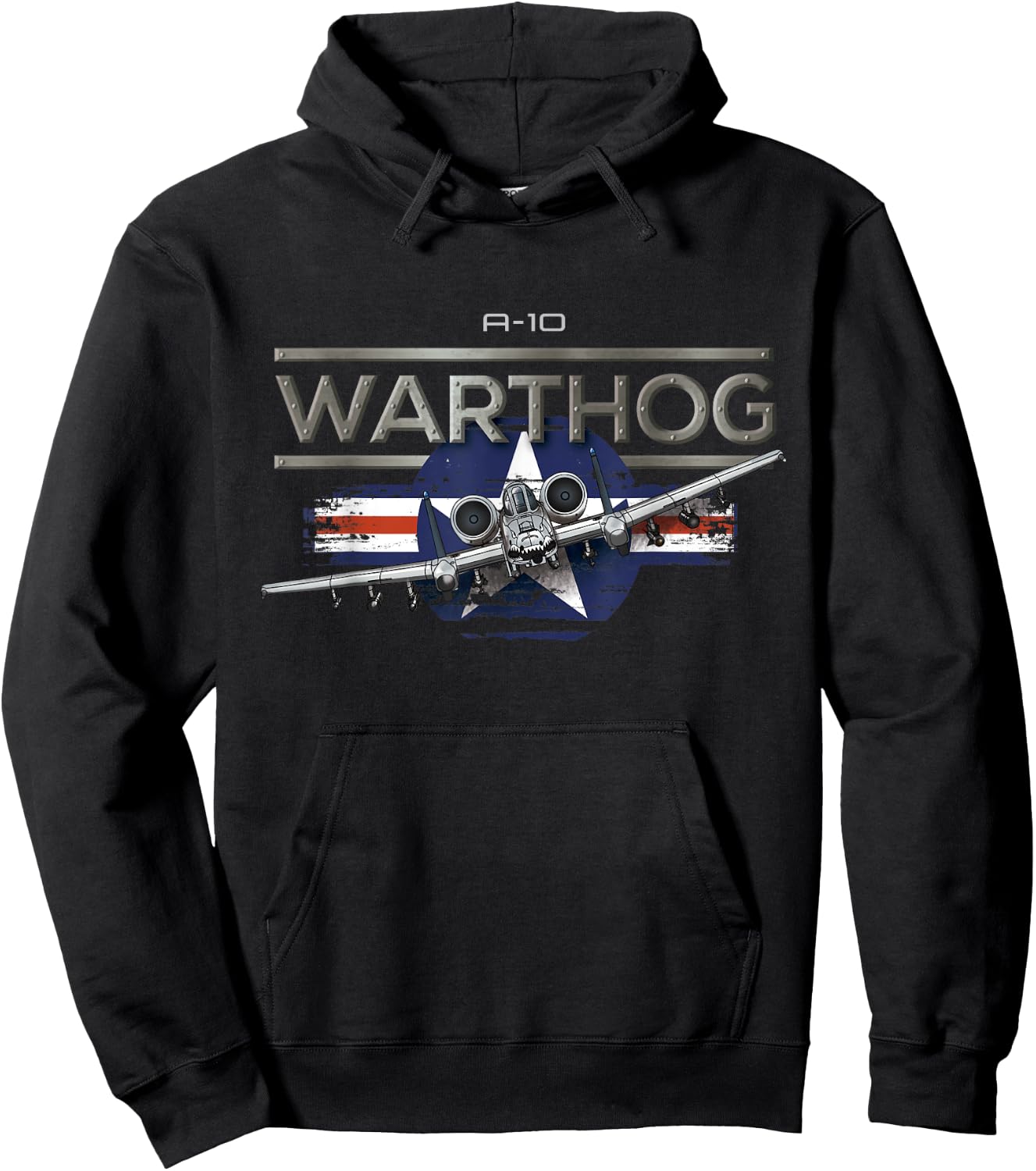 USA Military Warbird Military Airplane warthog Hoodie - Hoodie | Black