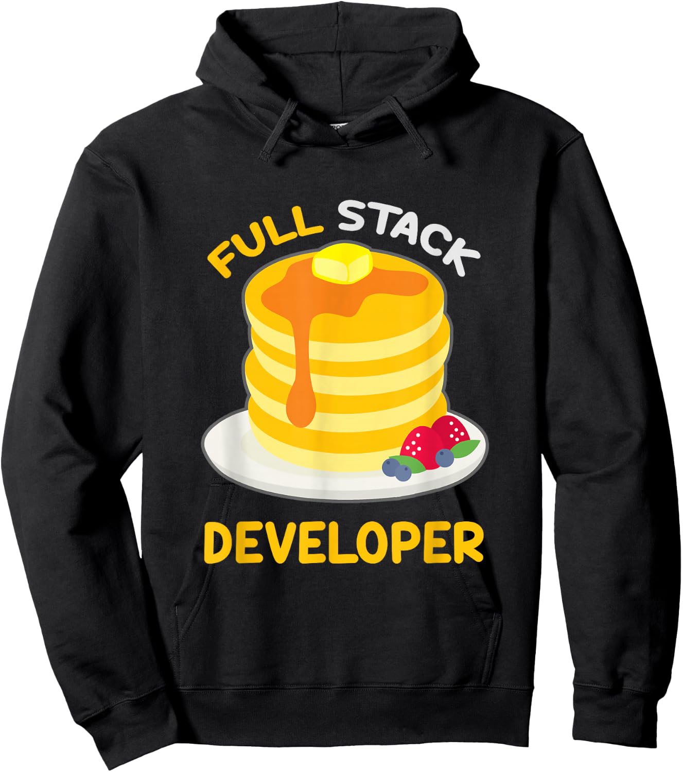 Programmer Full Stack Developer Pancake Nerdy Geeky Hoodie - Hoodie | Black