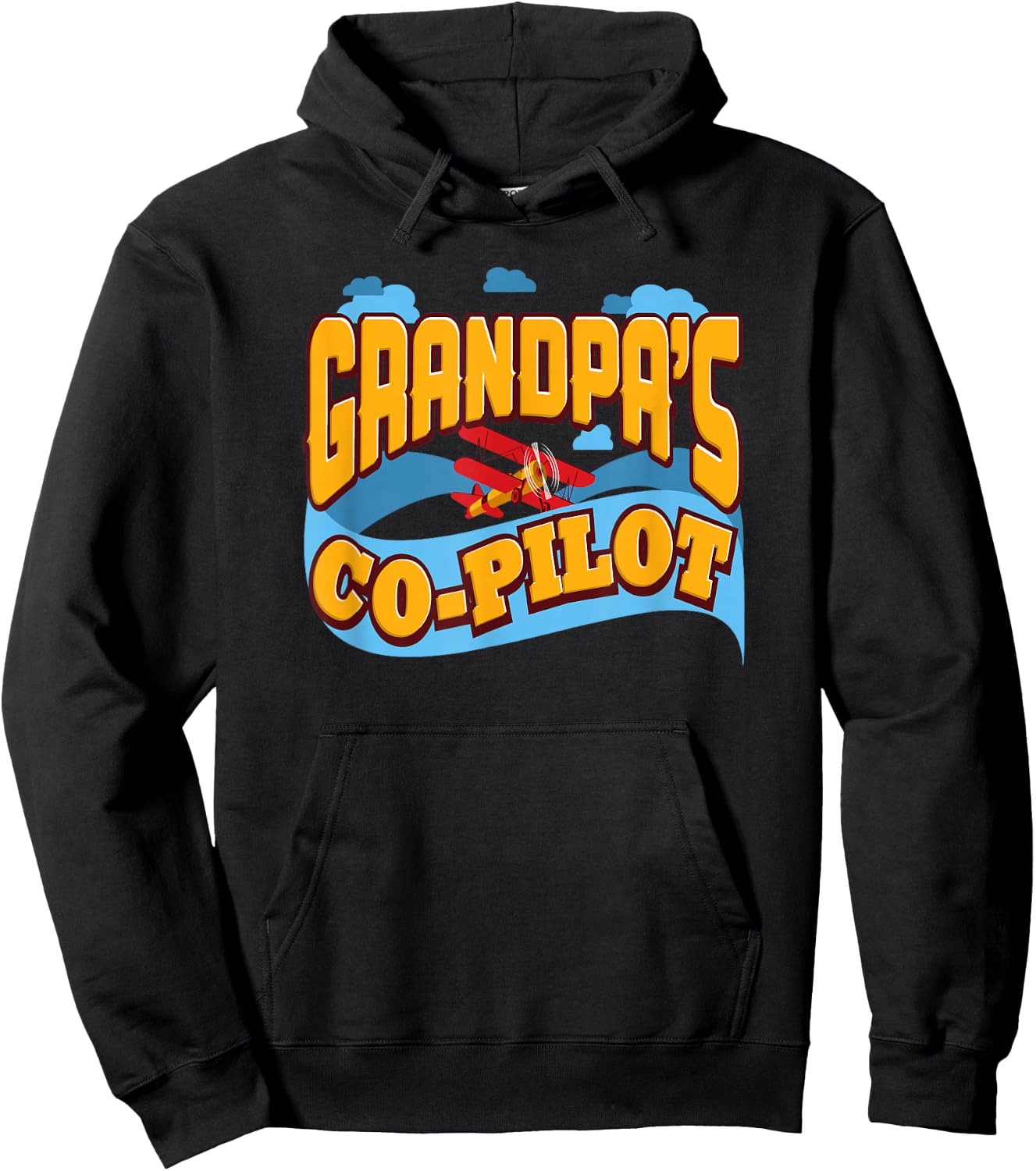Grandpa's Co-Pilot Children's Aircrew Hoodie - Hoodie | Black