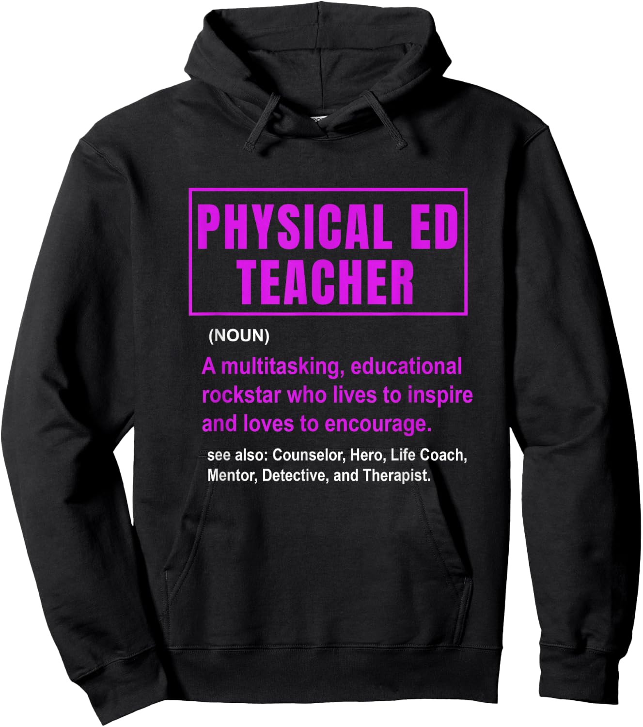 PE Definition Physical Education Teacher Pun Lover Hoodie - Hoodie | Black