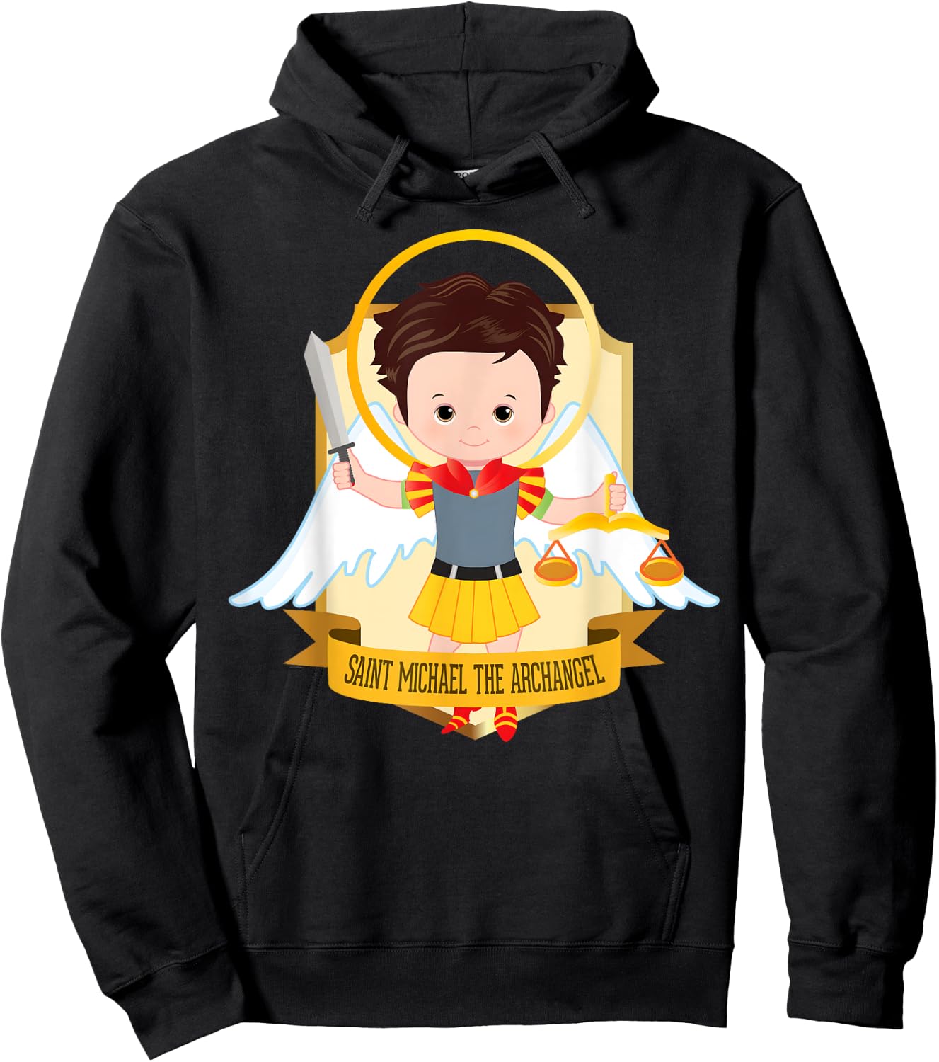 Saint Michael the Archangel for Kids Catholic Boys Cute Hoodie - Hoodie | Black
