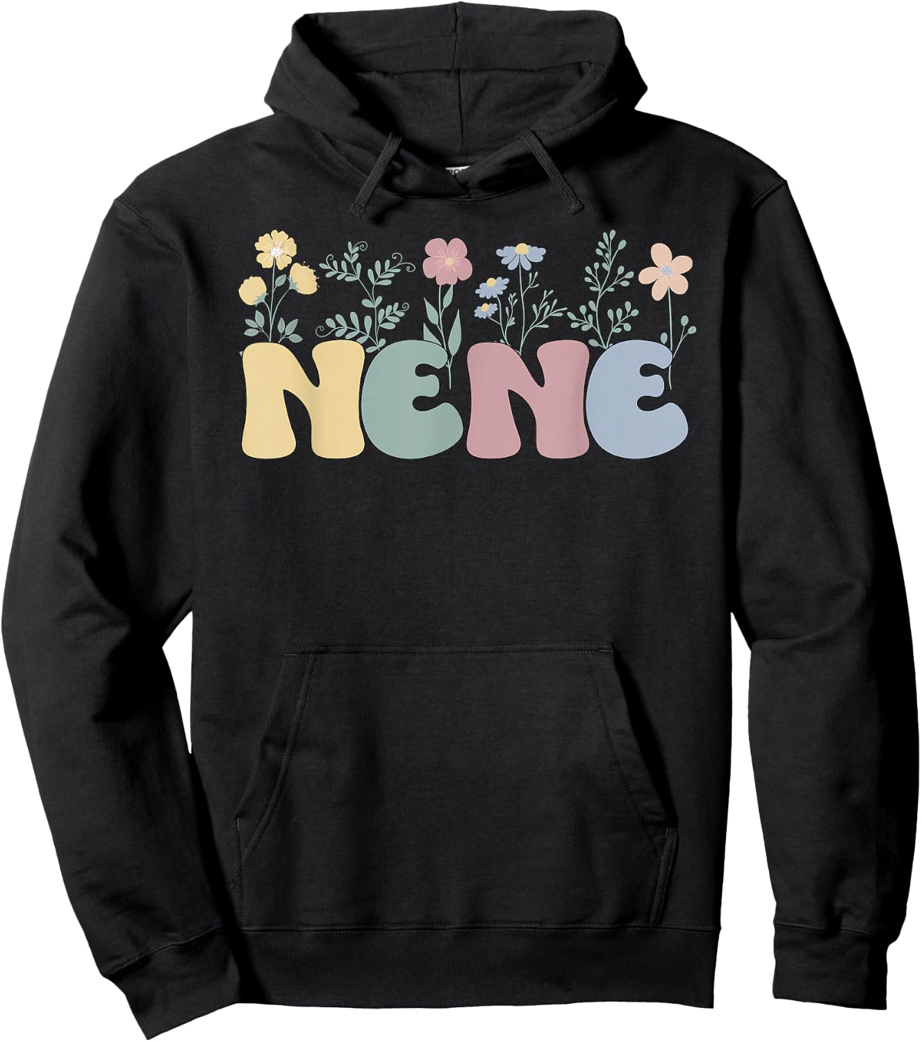 Groovy Nene Grandmother Flowers Nene Grandma Hoodie - Hoodie | Black