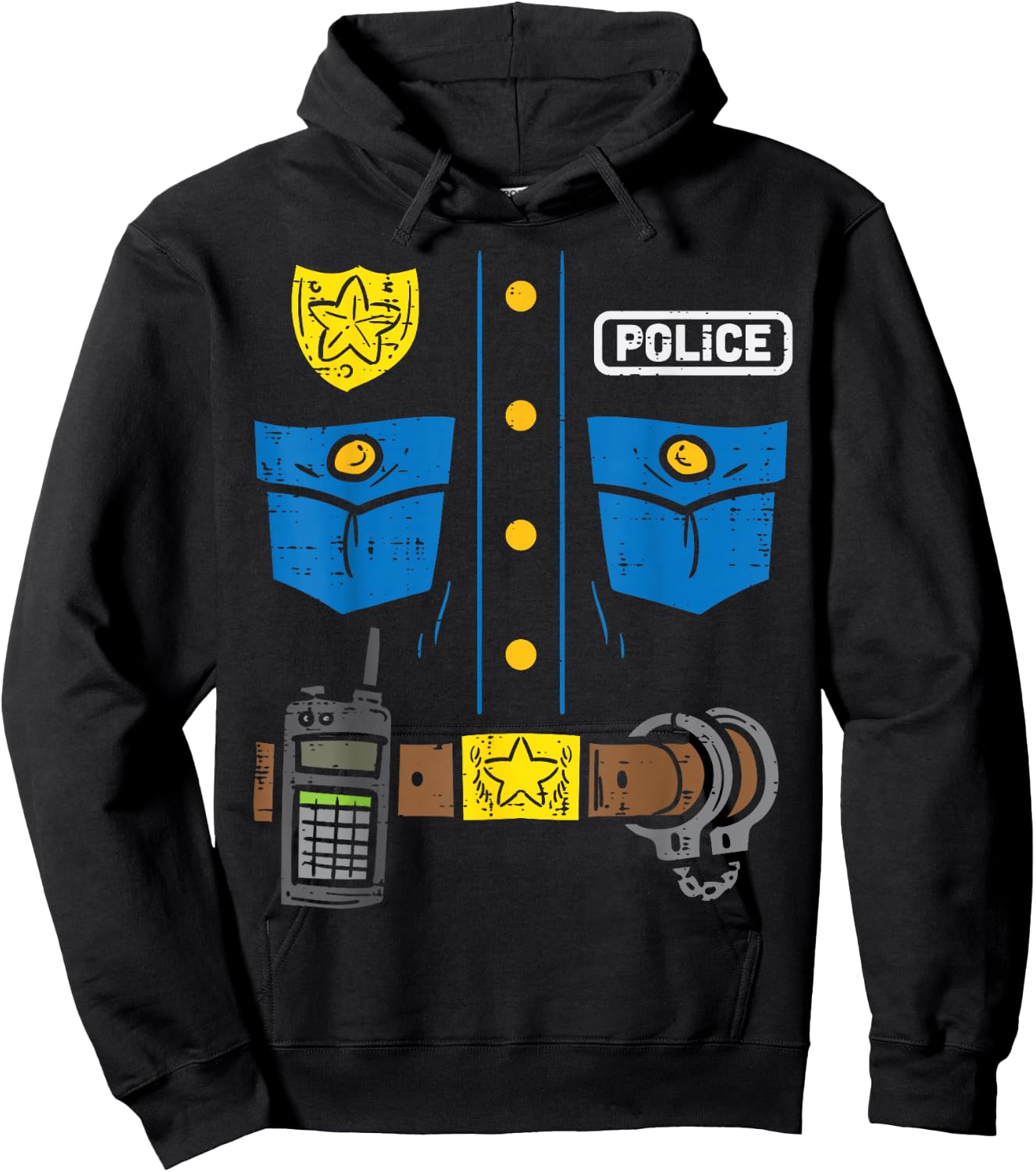Police Costume Funny Cop Law Enforcement Men Boys Kids Hoodie - Hoodie | Black